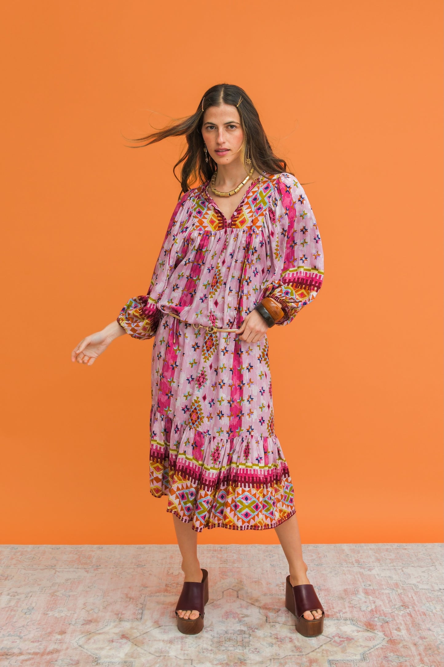 LOST TRIBE PRINT CAMILLE MAXI DRESS