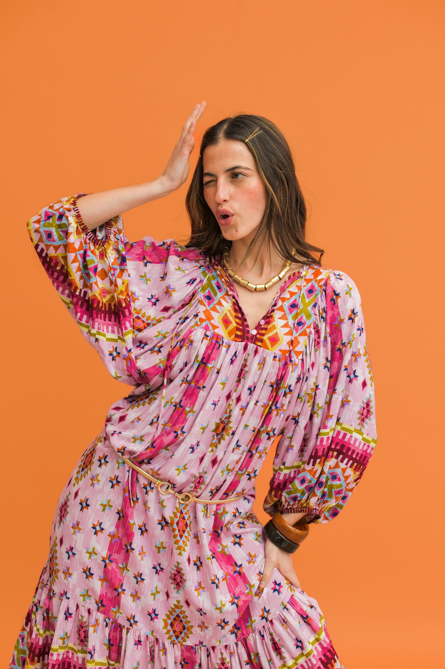 LOST TRIBE PRINT CAMILLE MAXI DRESS
