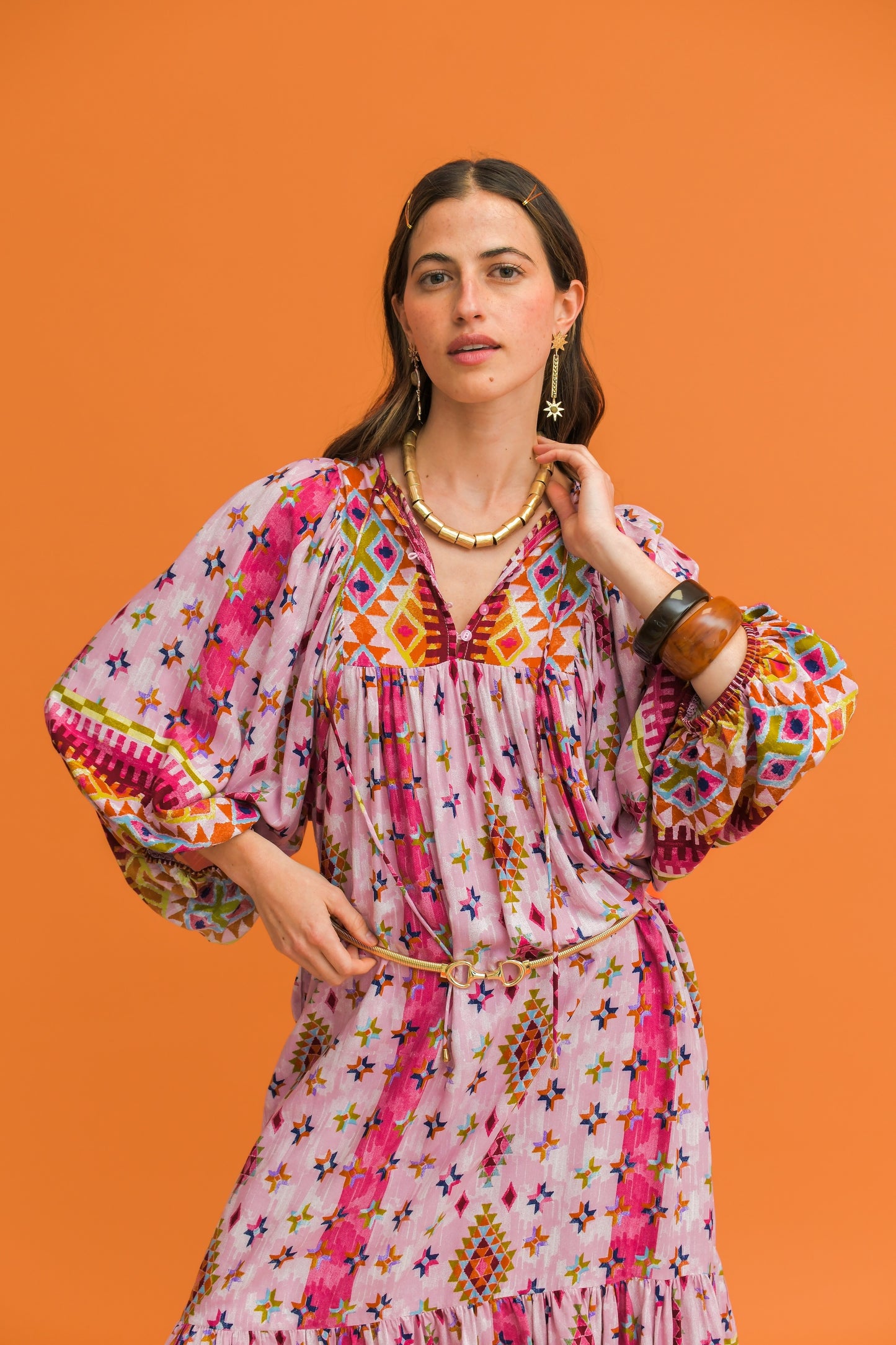 LOST TRIBE PRINT CAMILLE MAXI DRESS