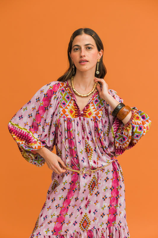 LOST TRIBE PRINT CAMILLE MAXI DRESS
