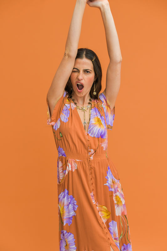 SERENDIPITY PRINT CARMEN MAXI DRESS