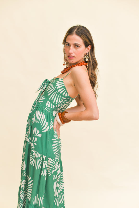 CANARY ISLAND PRINT BAMBI MAXI DRESS