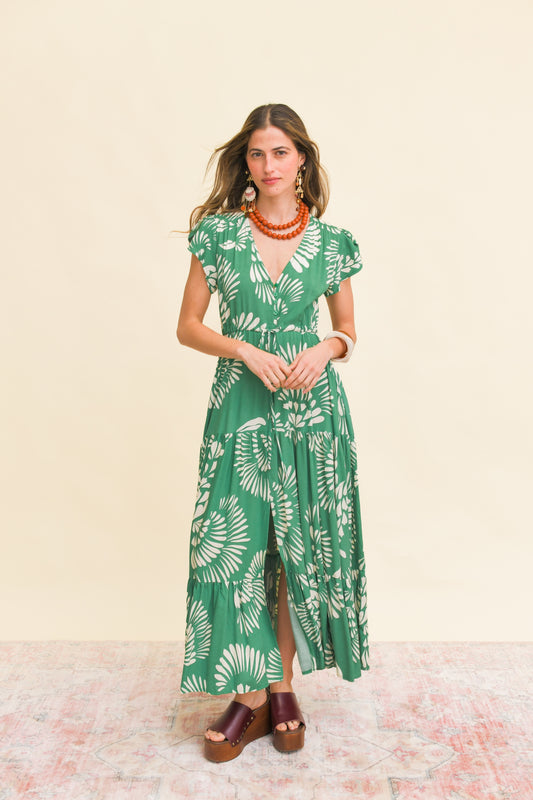 CANARY ISLAND PRINT MELISSA MAXI DRESS