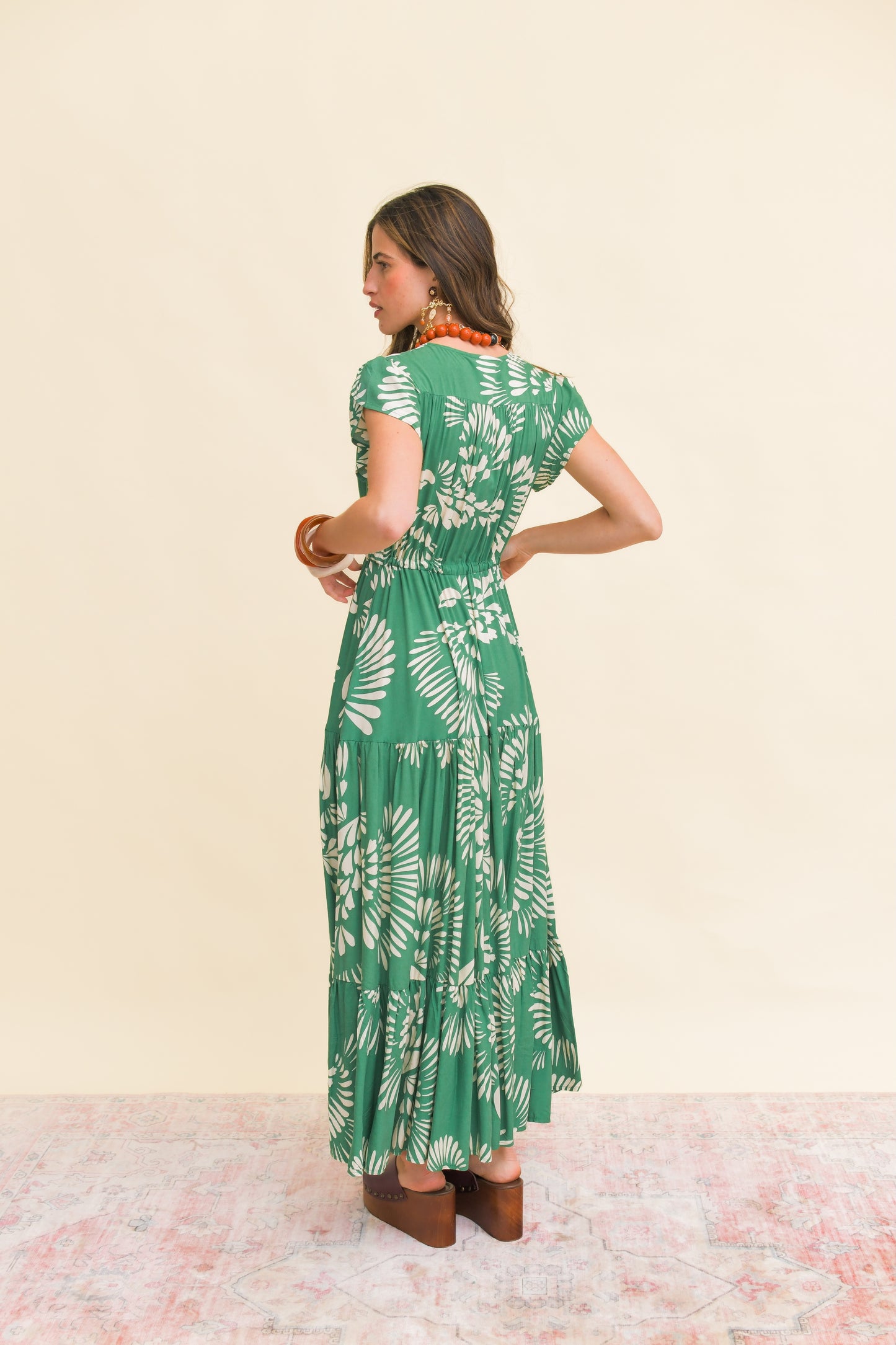CANARY ISLAND PRINT MELISSA MAXI DRESS