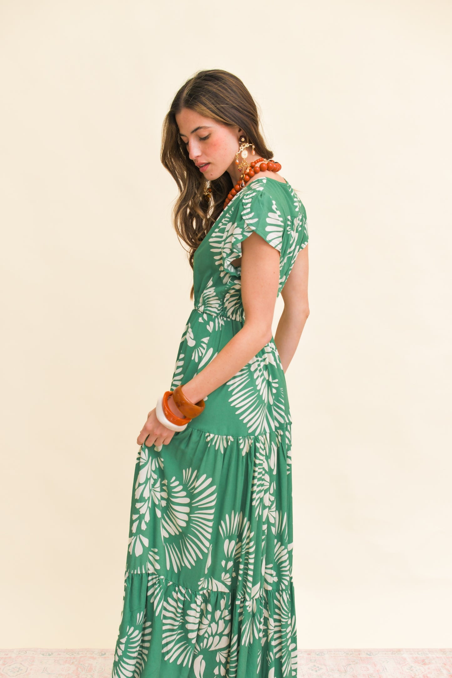 CANARY ISLAND PRINT MELISSA MAXI DRESS