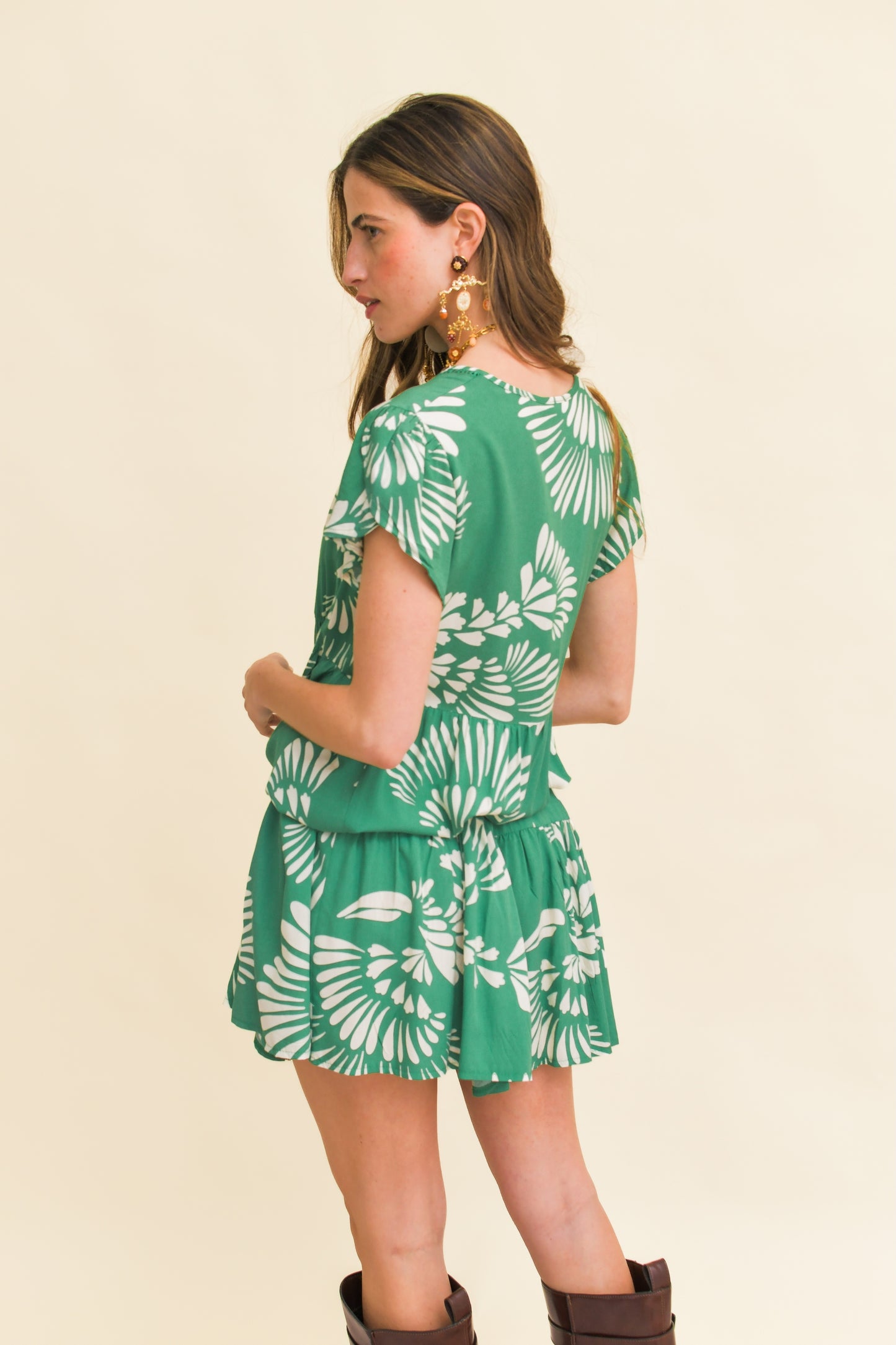 CANARY ISLAND PRINT REESE MINI DRESS