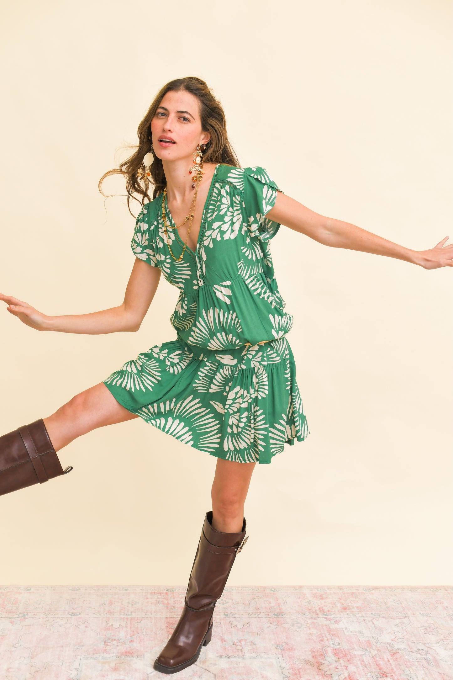 CANARY ISLAND PRINT REESE MINI DRESS