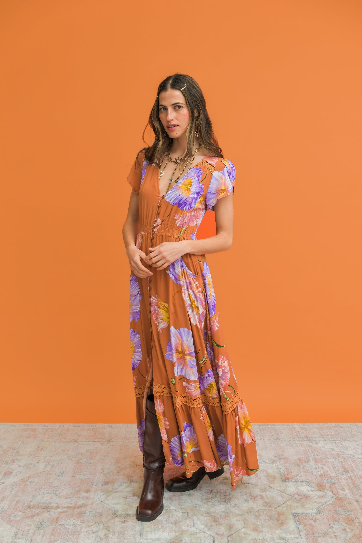 SERENDIPITY PRINT CARMEN MAXI DRESS