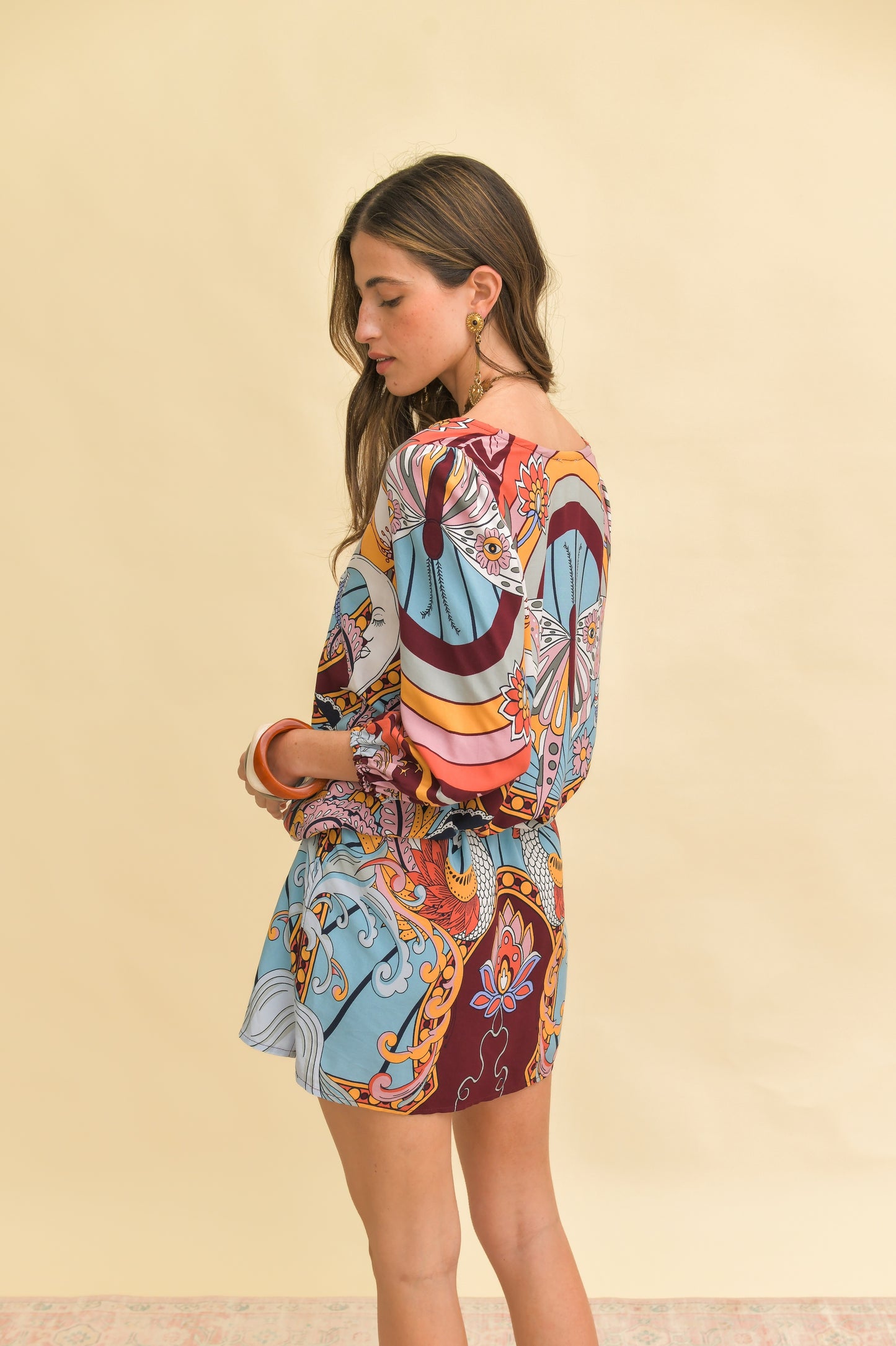 WILD HEARTS PRINT LAKE MINI DRESS