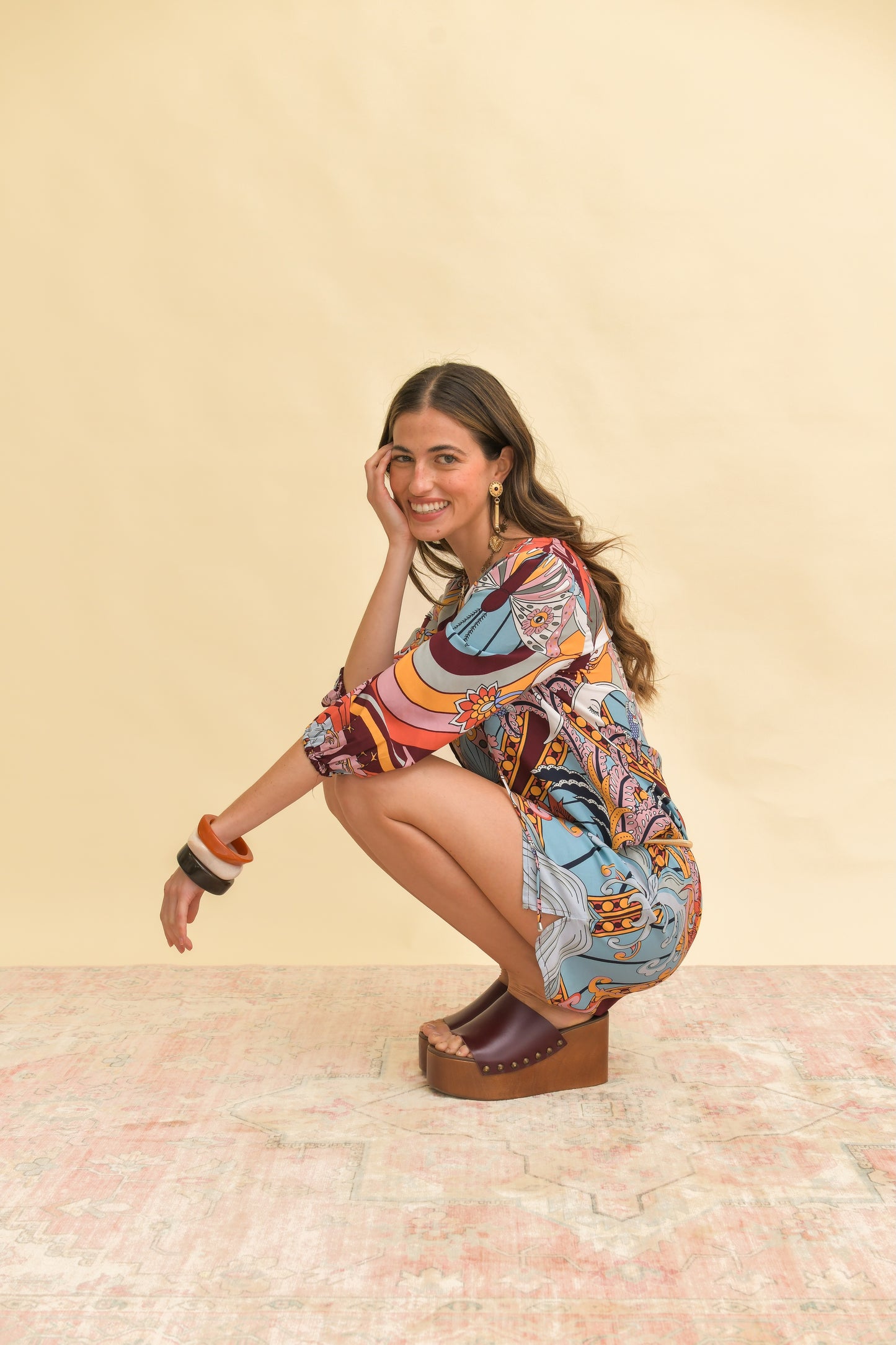 WILD HEARTS PRINT LAKE MINI DRESS