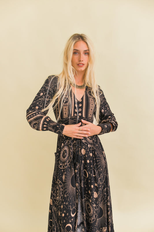 ASTRID PRINT SABRINA MAXI DRESS