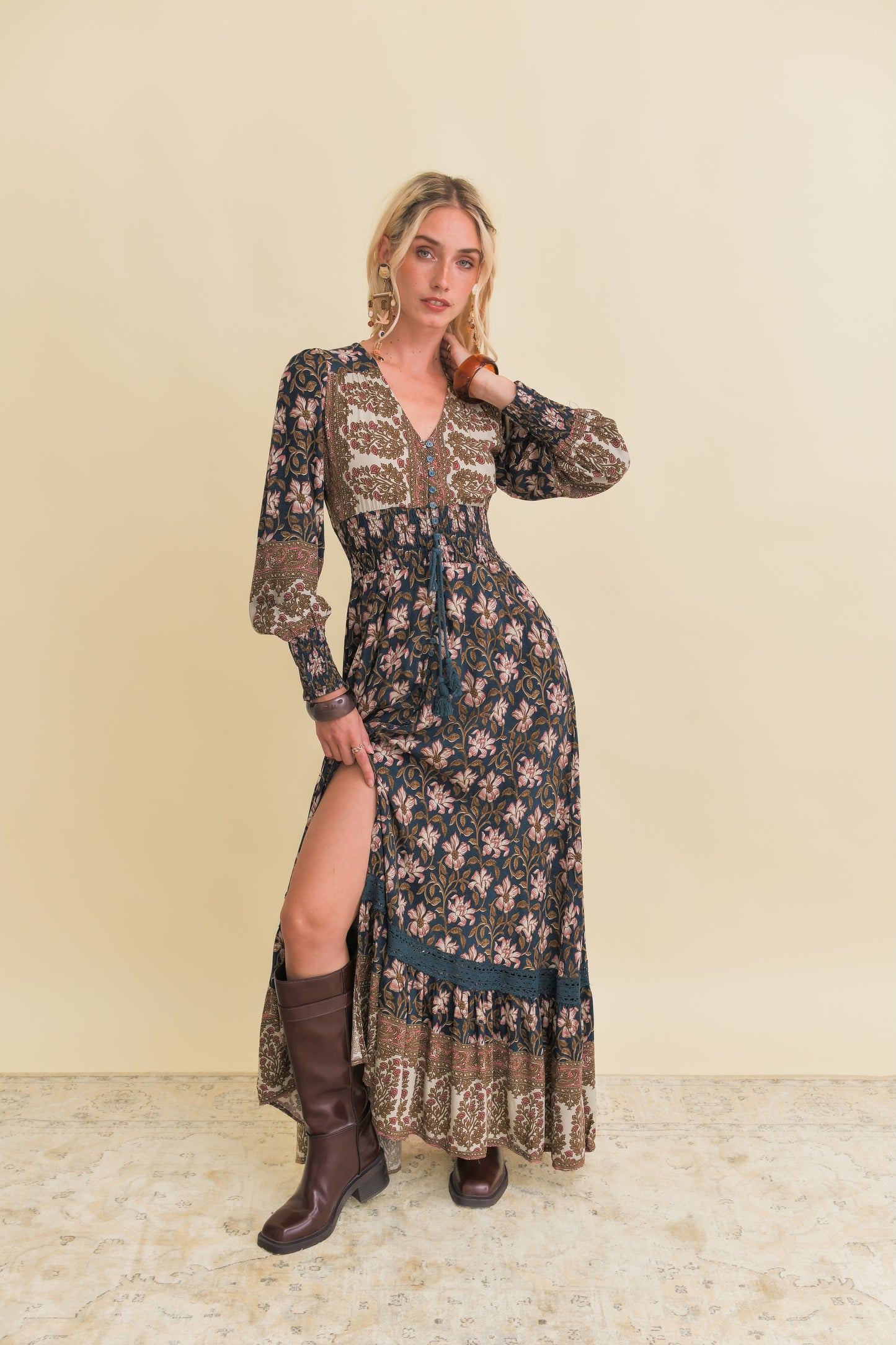 NOMADE PRINT SABRINA MAXI DRESS