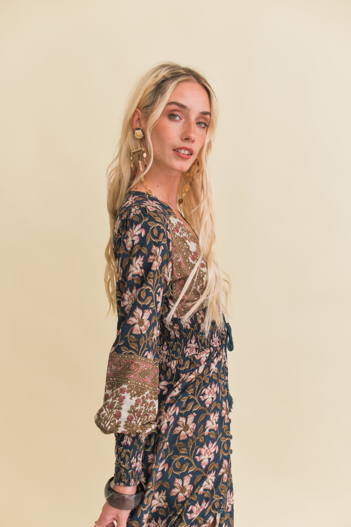 NOMADE PRINT SABRINA MAXI DRESS