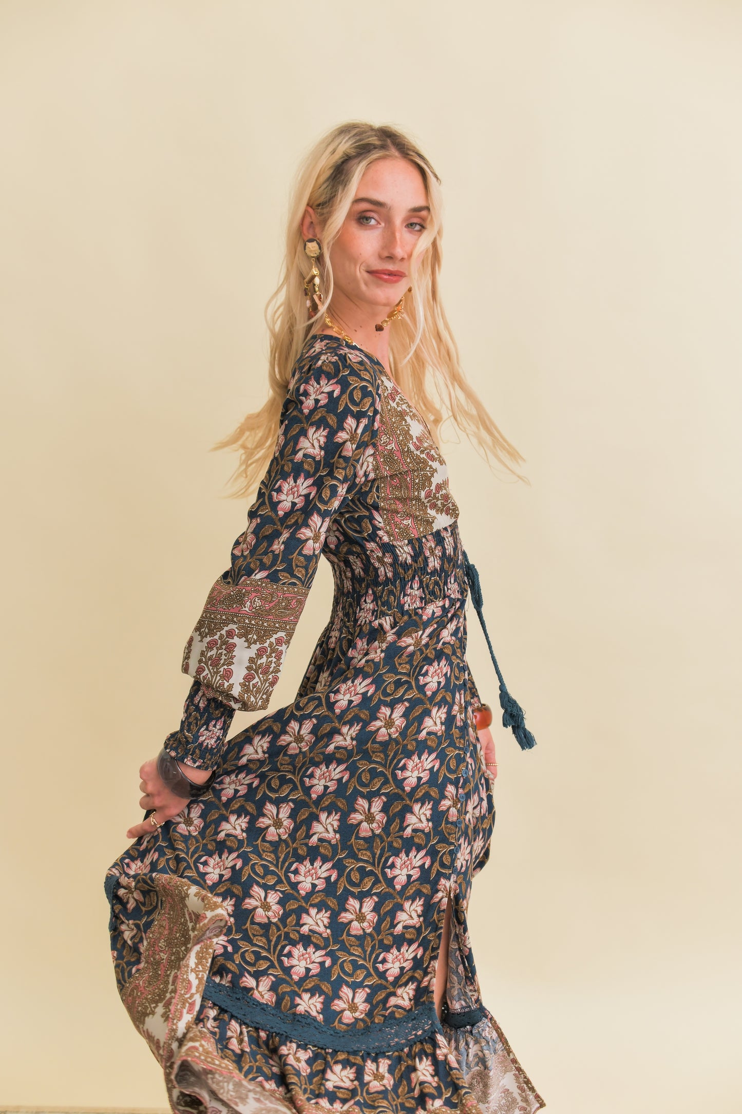 NOMADE PRINT SABRINA MAXI DRESS