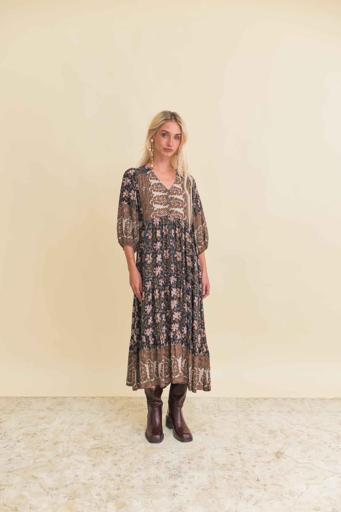 NOMADE PRINT EVE MIDI DRESS