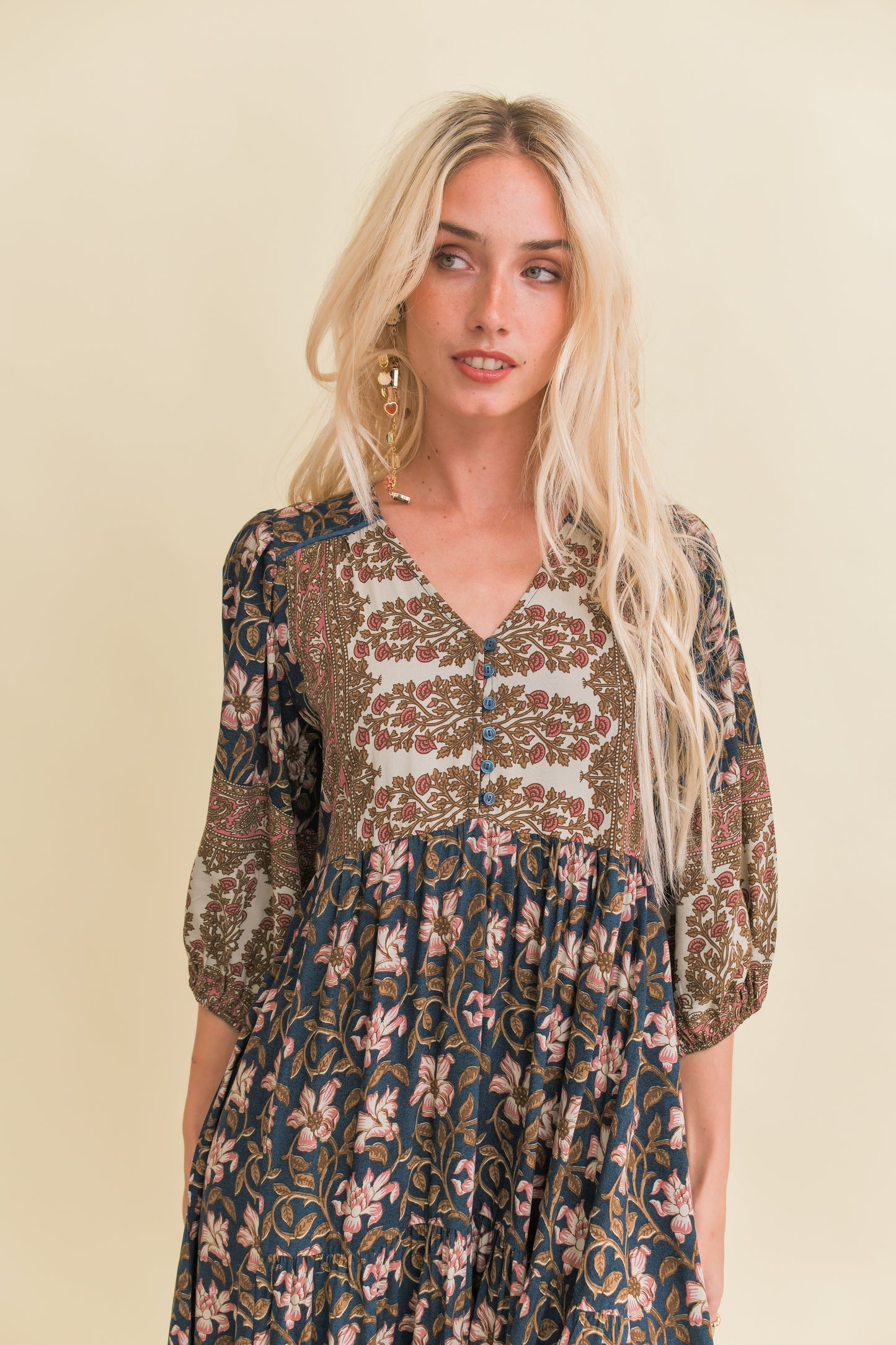 NOMADE PRINT EVE MIDI DRESS