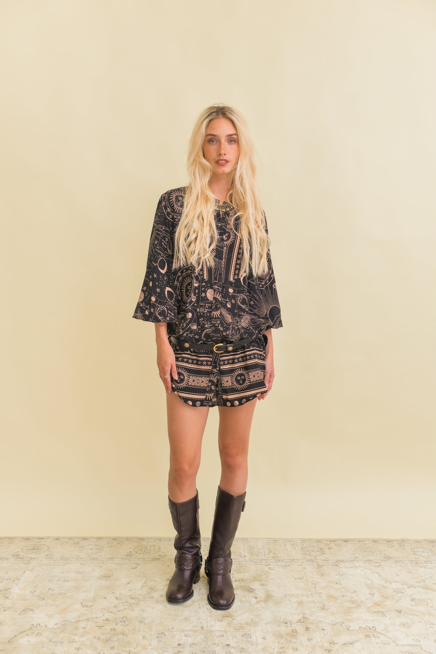 ASTRID PRINT MOONSTONE SHIRT DRESS