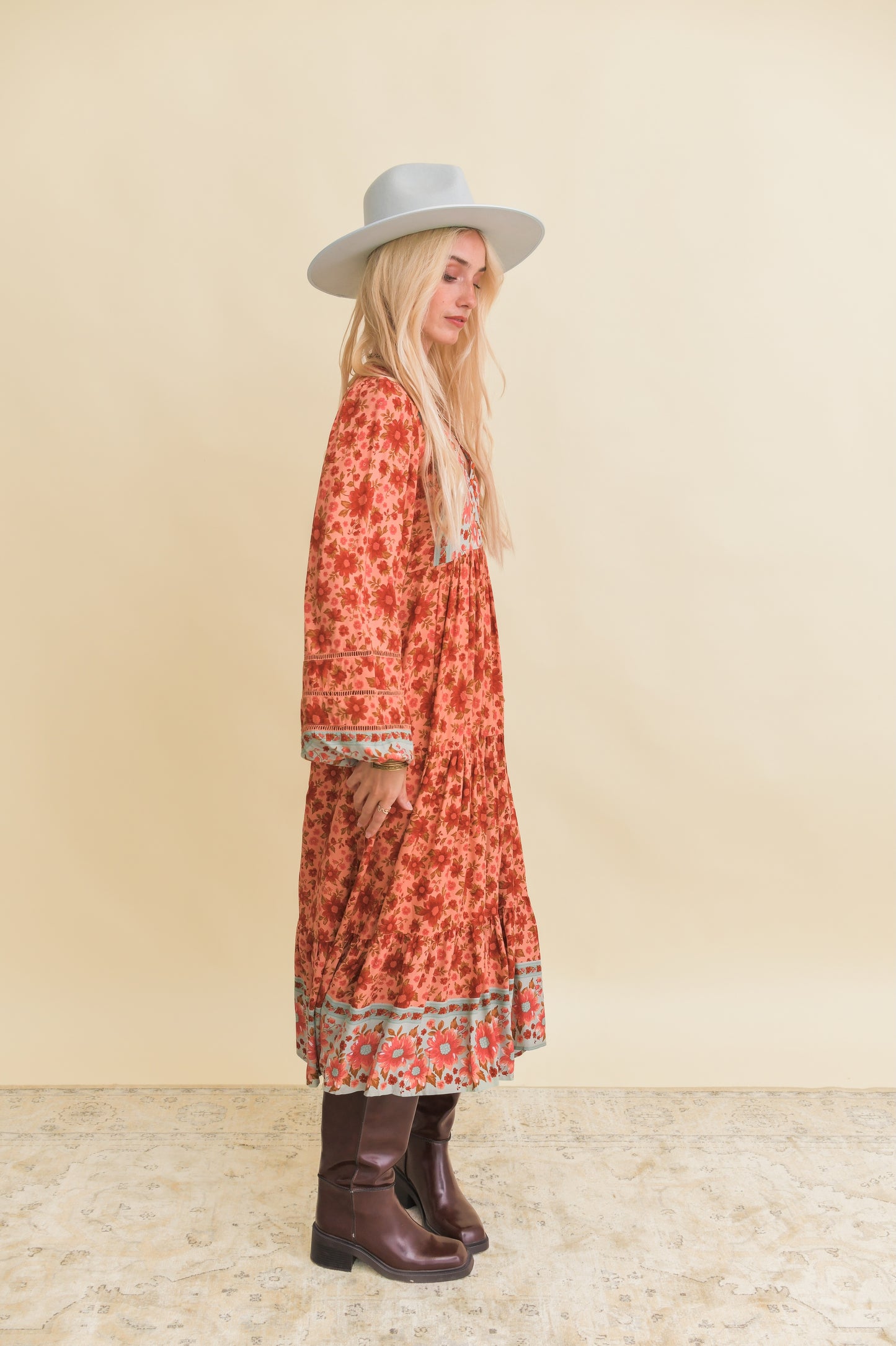 LILLIANA PRINT EVE MIDI DRESS