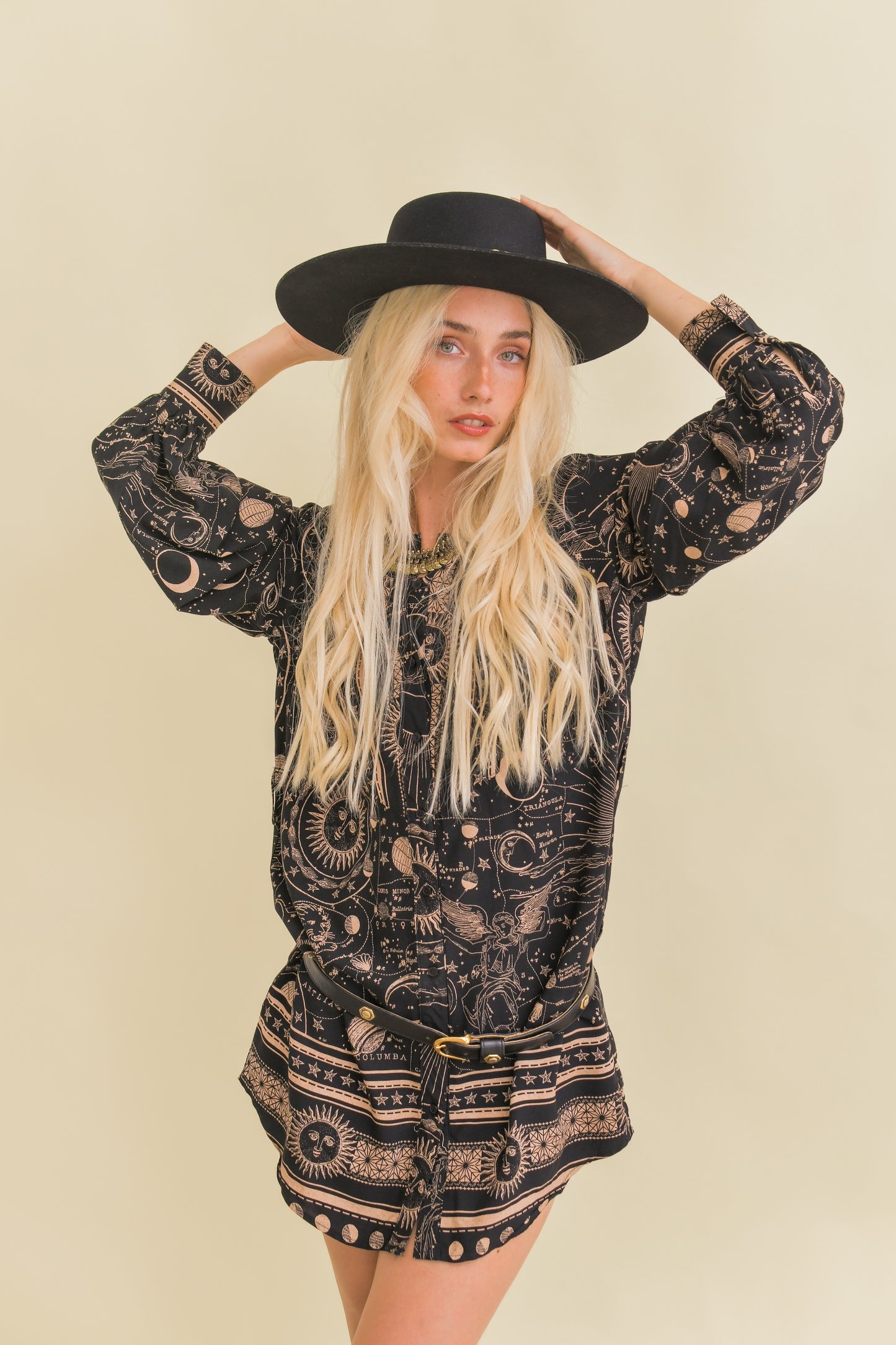ASTRID PRINT MOONSTONE SHIRT DRESS