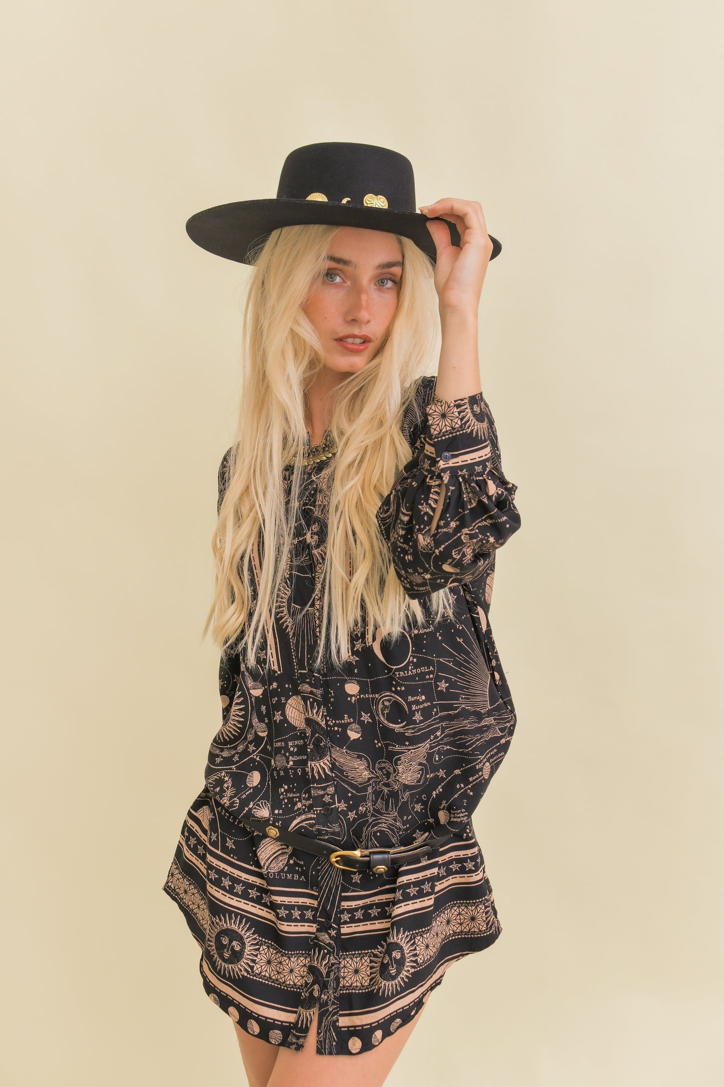 ASTRID PRINT MOONSTONE SHIRT DRESS