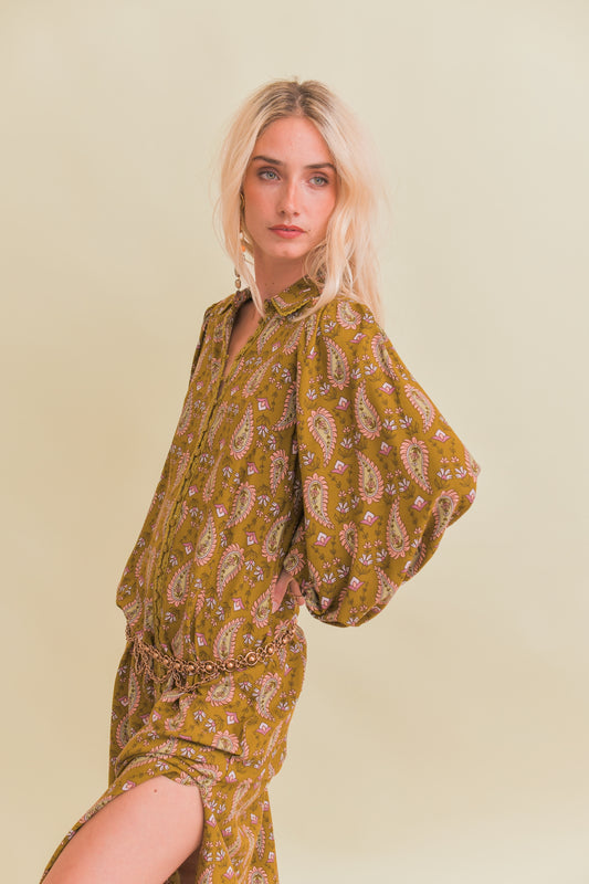 AMALIE PRINT WHITNEY MIDI DRESS