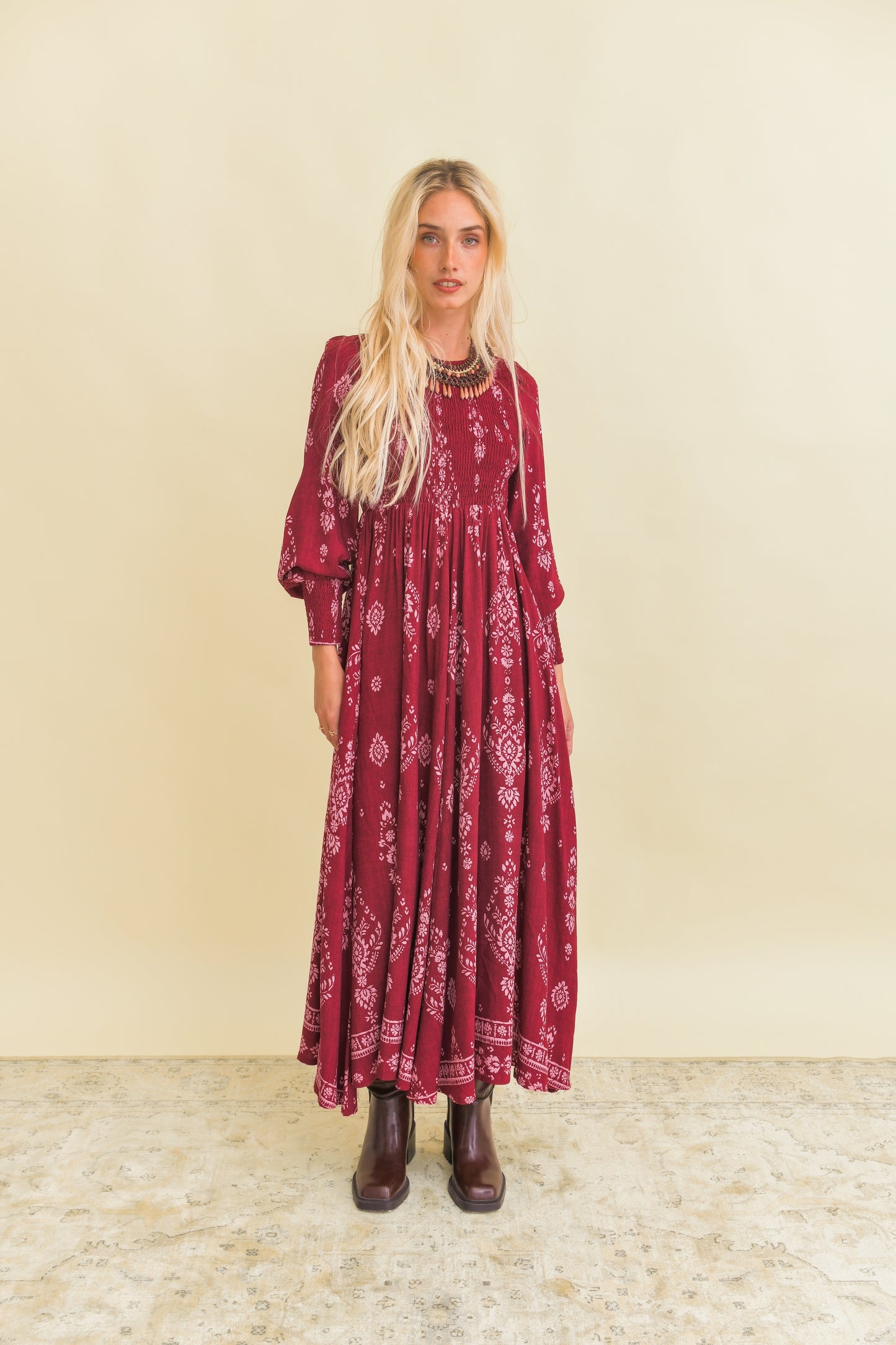 RHUBARB PRINT BELLA MAXI DRESS