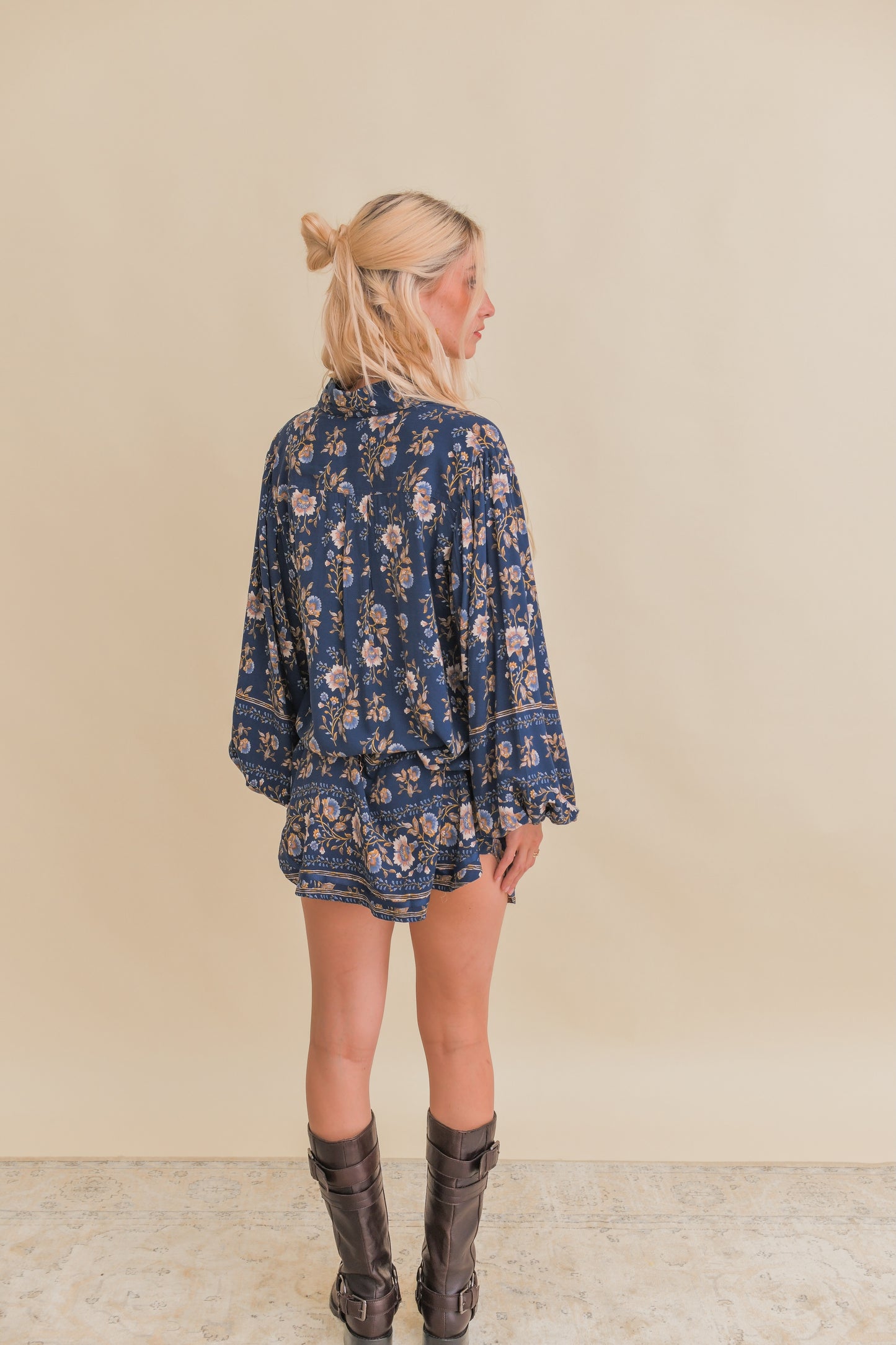 ADELINE PRINT BEVERLY LONG SLEEVE SHIRT DRESS