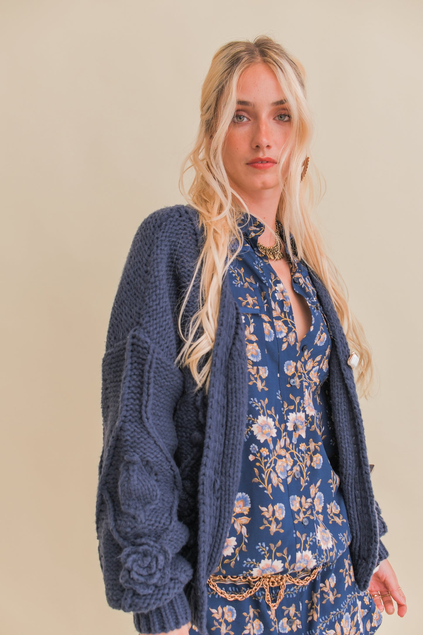 ADELINE PRINT BEVERLY LONG SLEEVE SHIRT DRESS