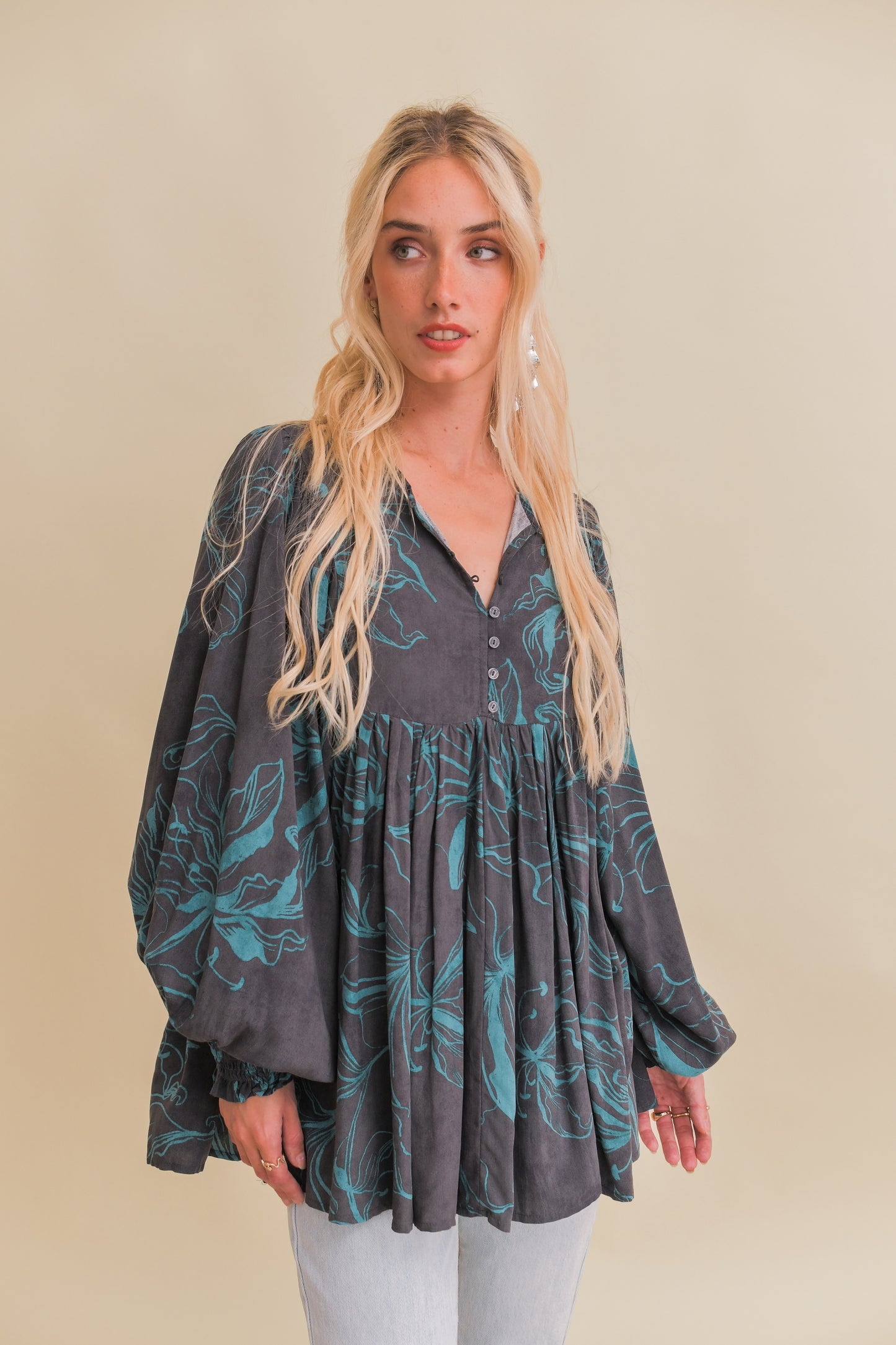 MIDNIGHT LILLY PRINT PALOMA BLOUSE