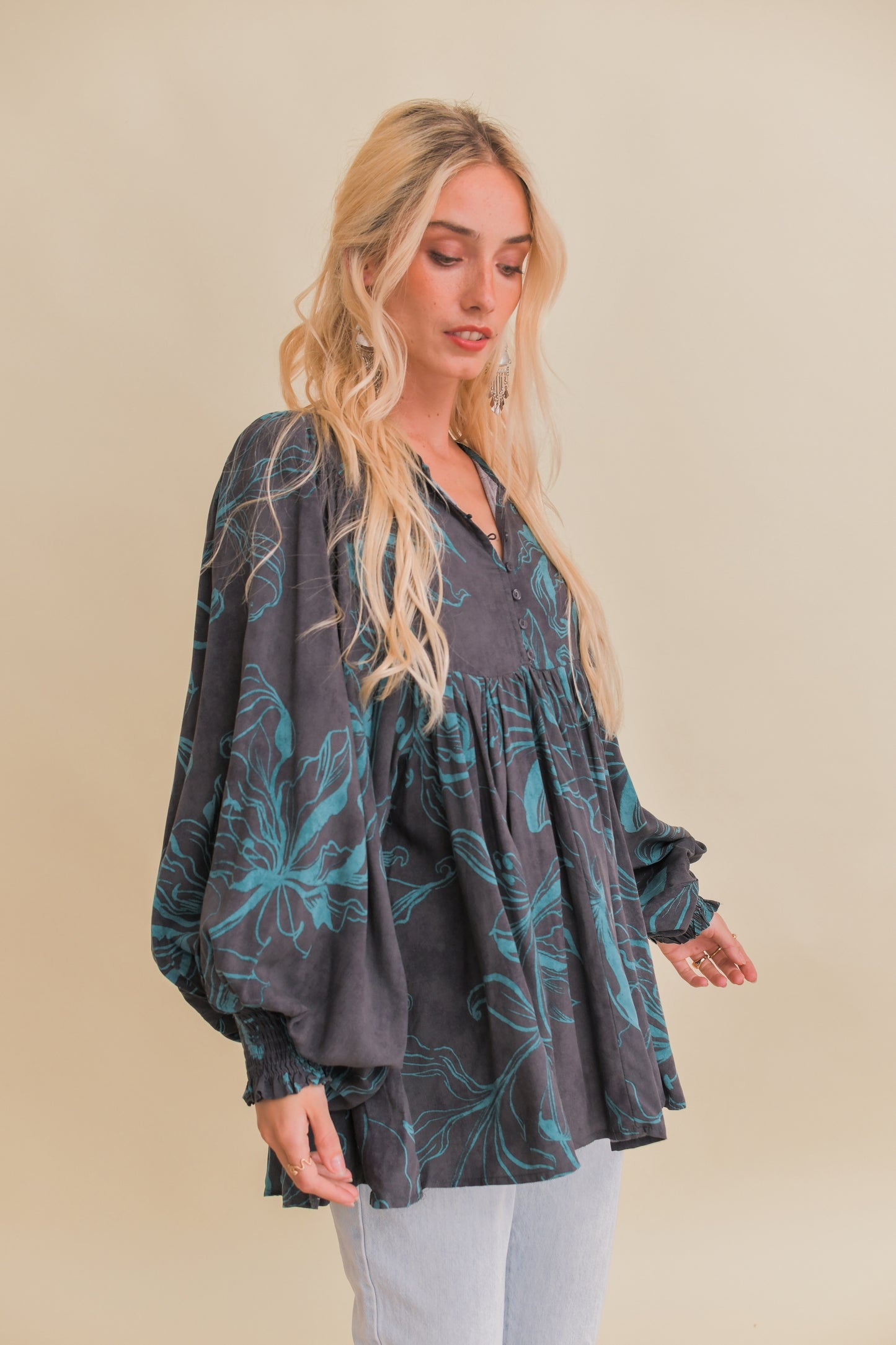 MIDNIGHT LILLY PRINT PALOMA BLOUSE