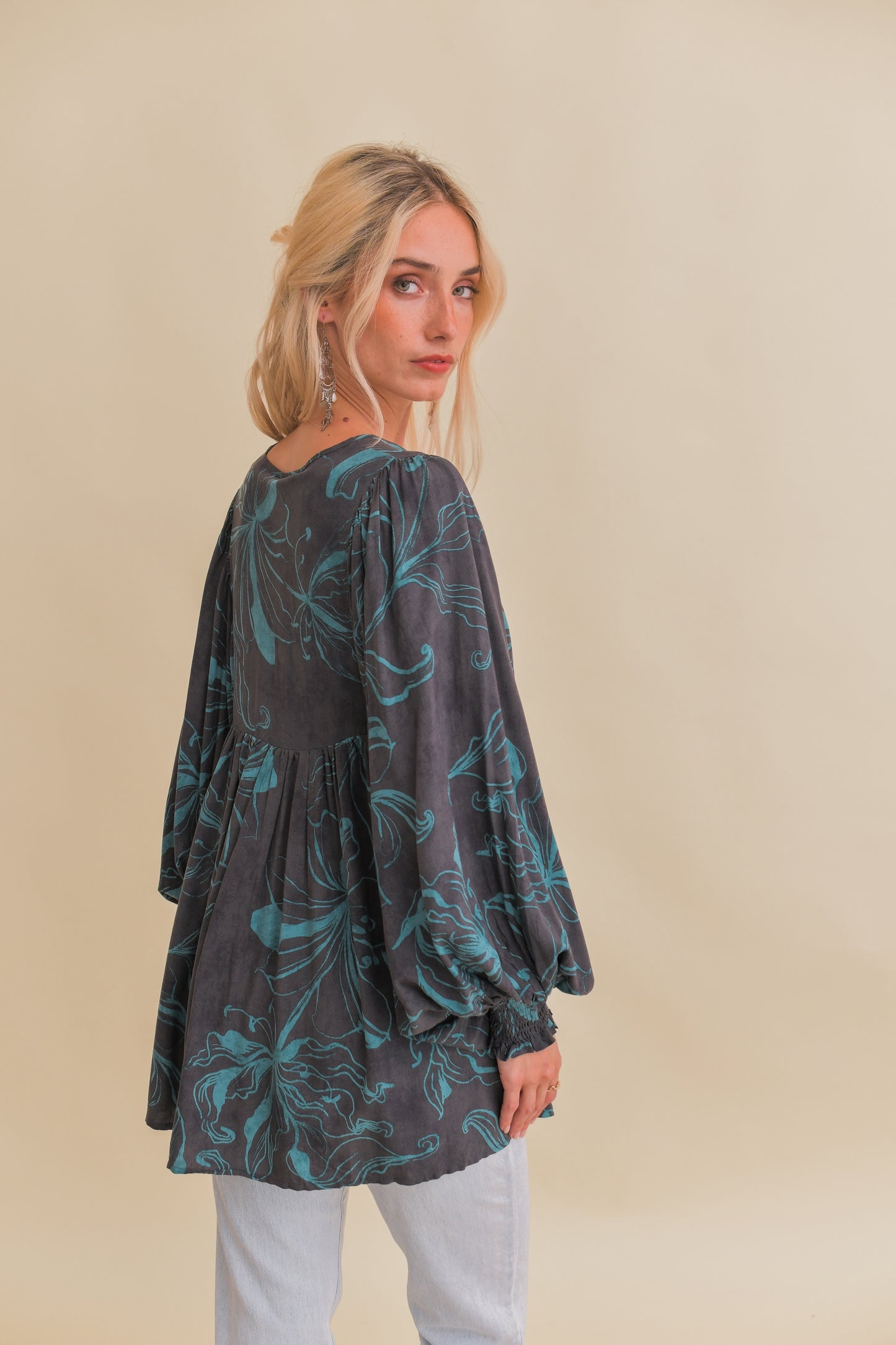 MIDNIGHT LILLY PRINT PALOMA BLOUSE