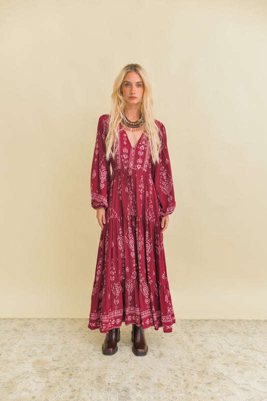 RHUBARB PRINT TERESA MAXI DRESS