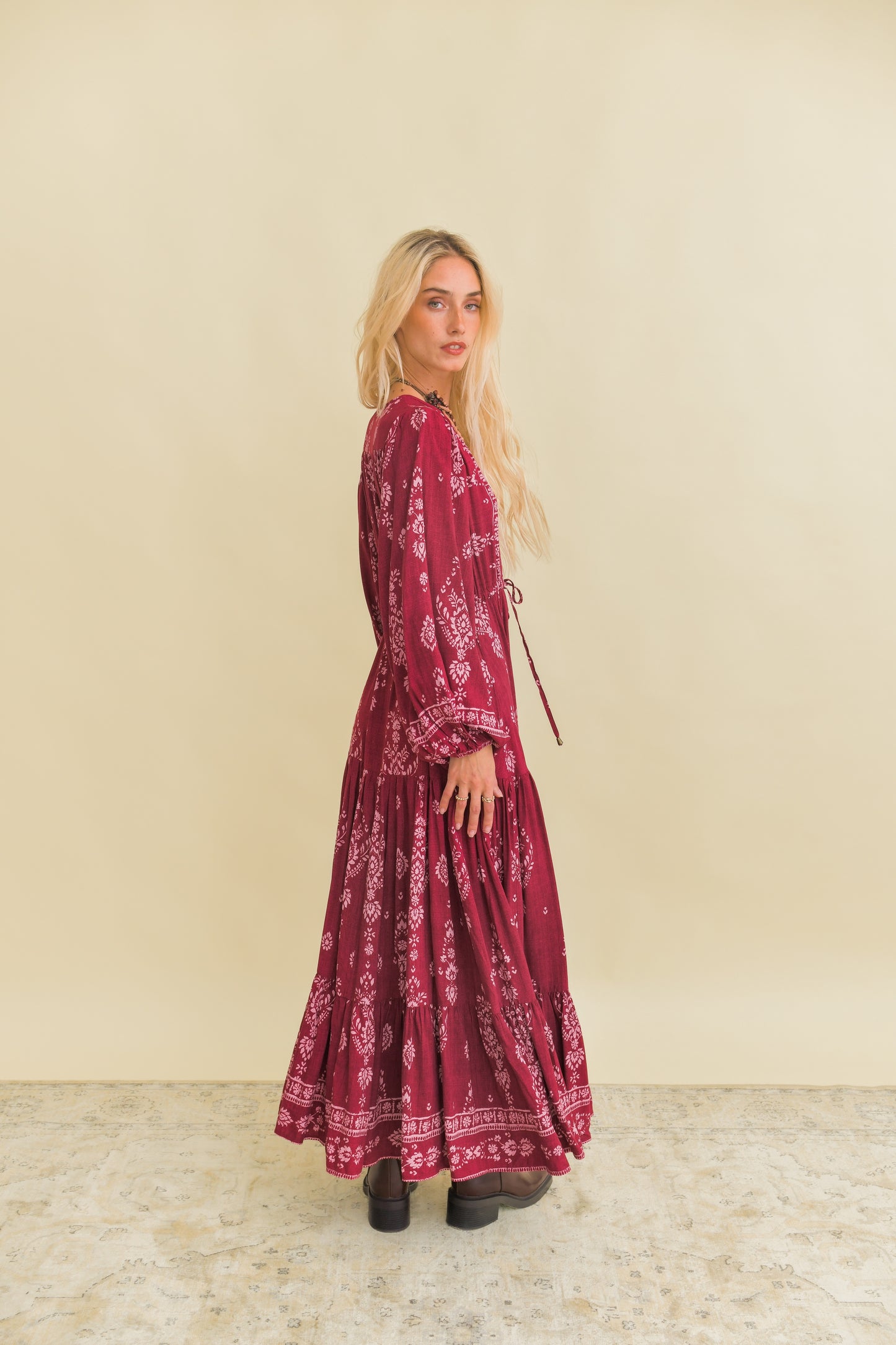 RHUBARB PRINT TERESA MAXI DRESS
