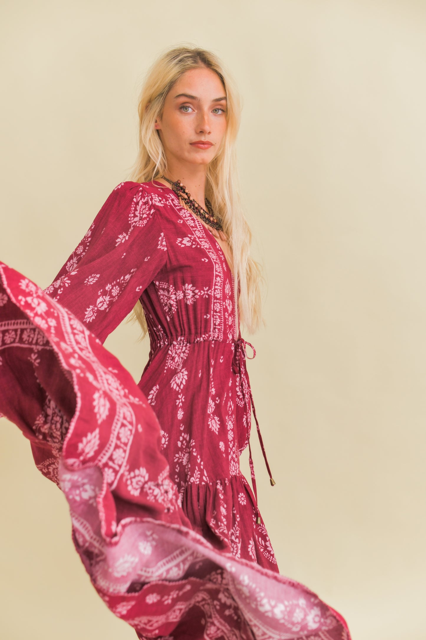 RHUBARB PRINT TERESA MAXI DRESS