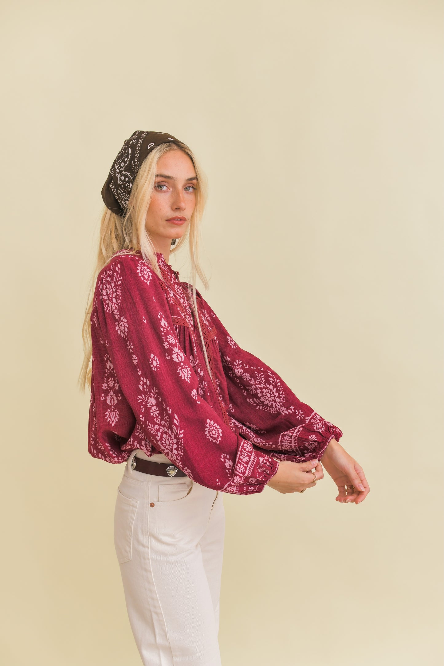 RHUBARB PRINT BREE BLOUSE