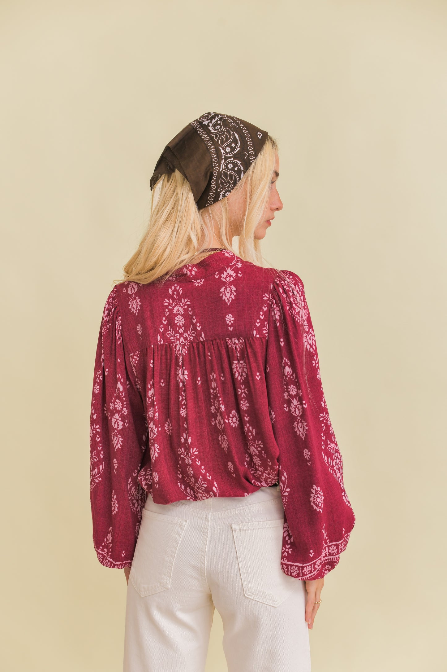 RHUBARB PRINT BREE BLOUSE