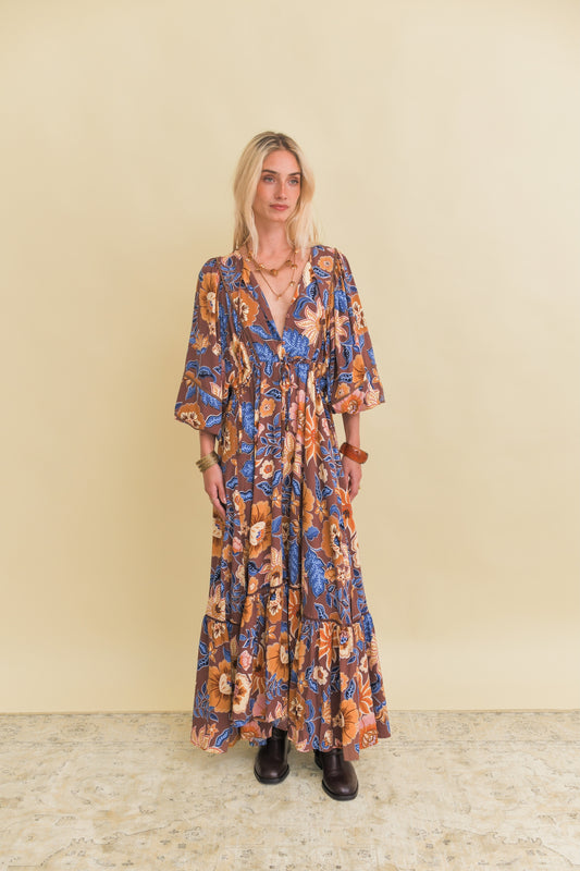 TIERRA PRINT CATALONIA MAXI DRESS