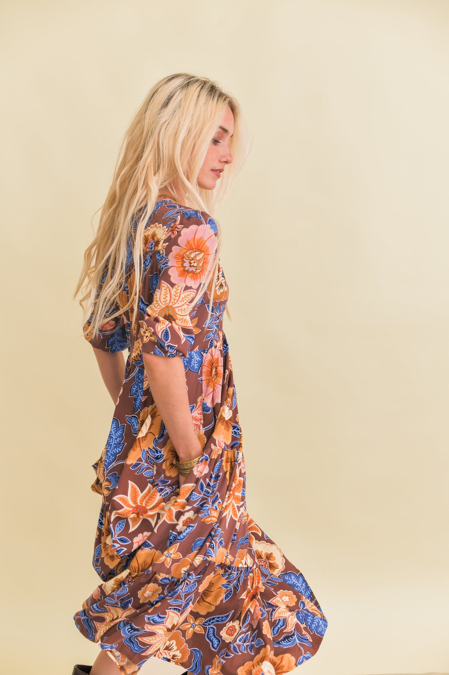TIERRA PRINT EVE MIDI DRESS