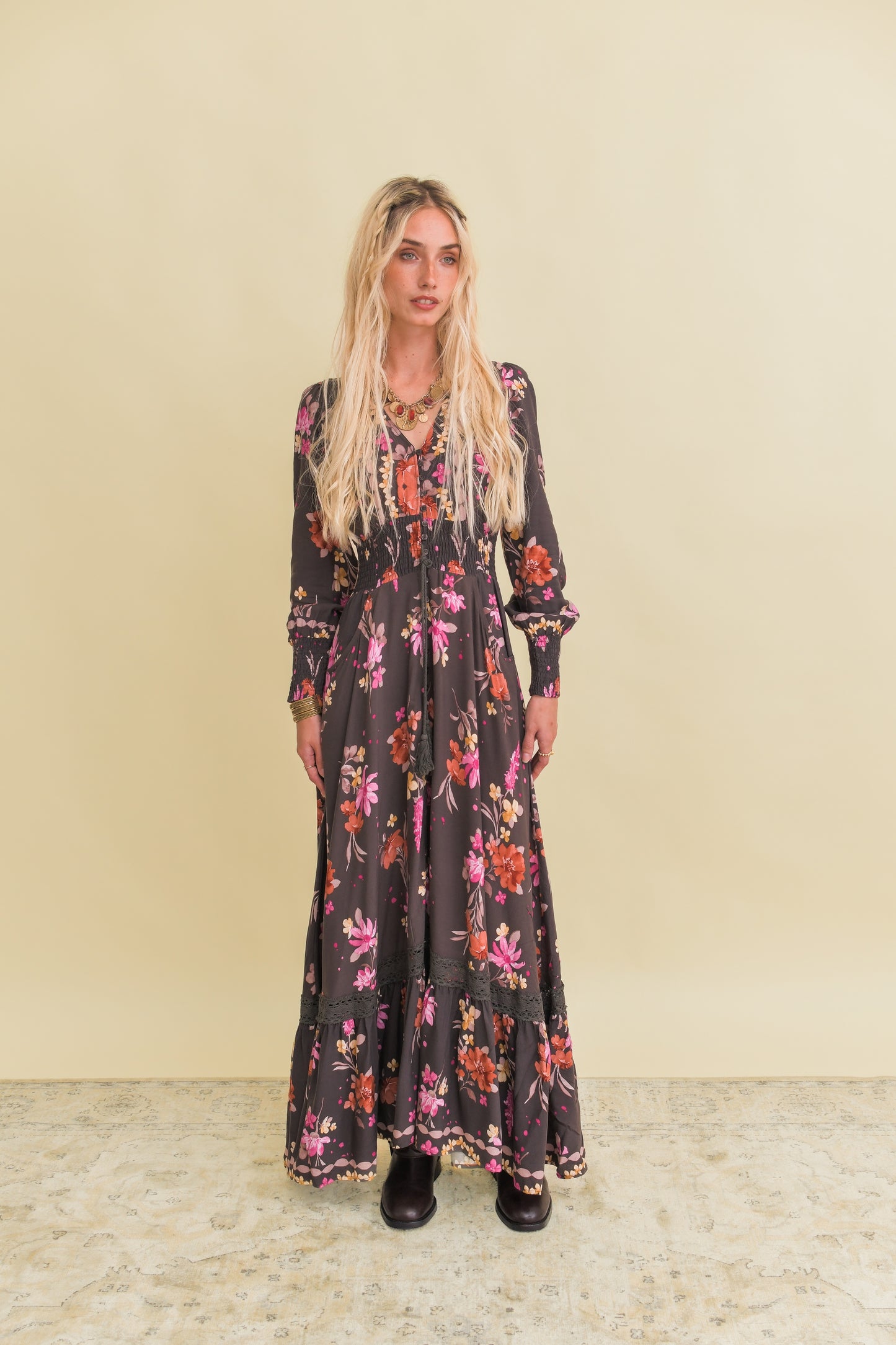 MONARCH PRINT SABRINA MAXI DRESS