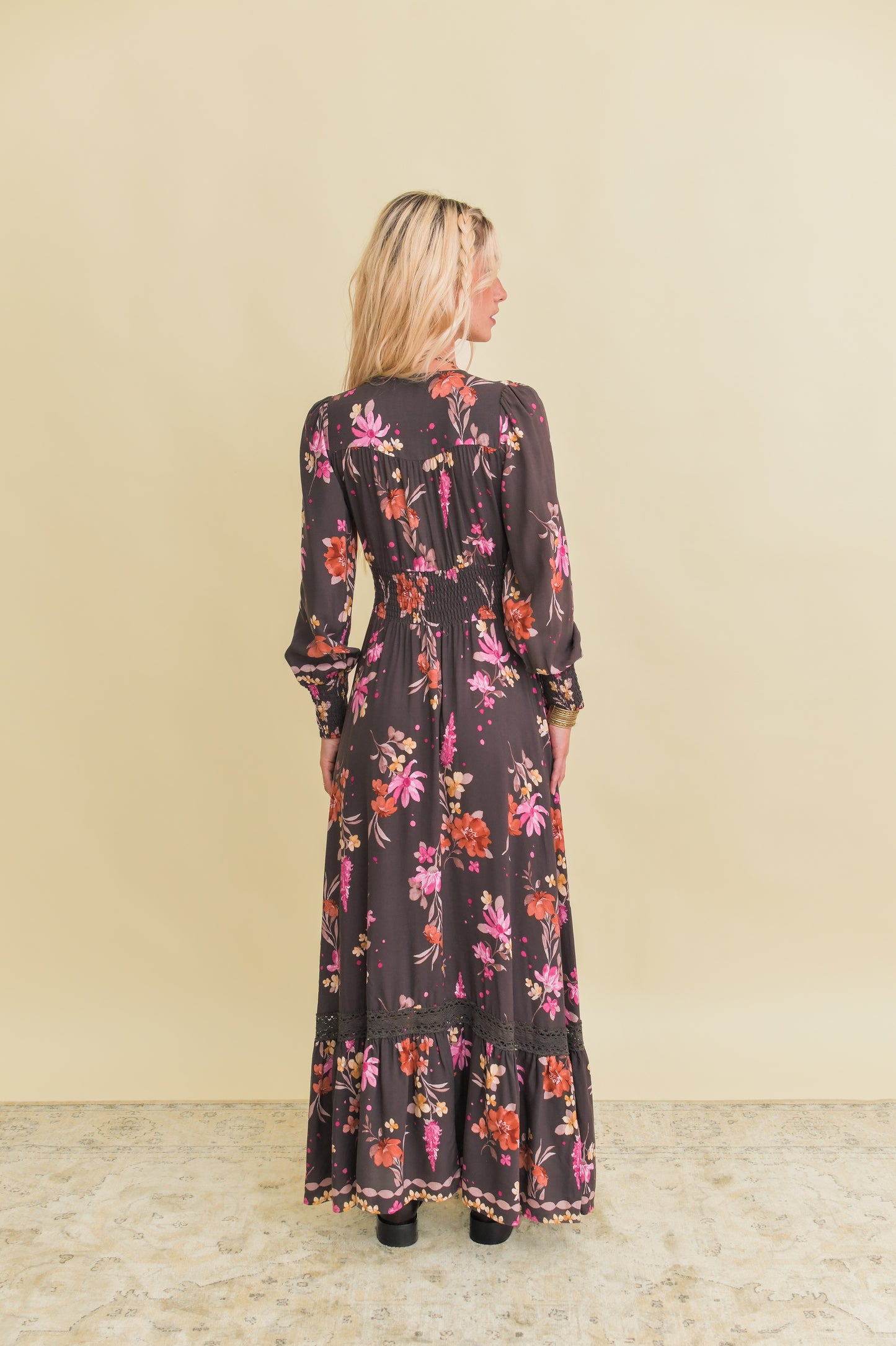 MONARCH PRINT SABRINA MAXI DRESS