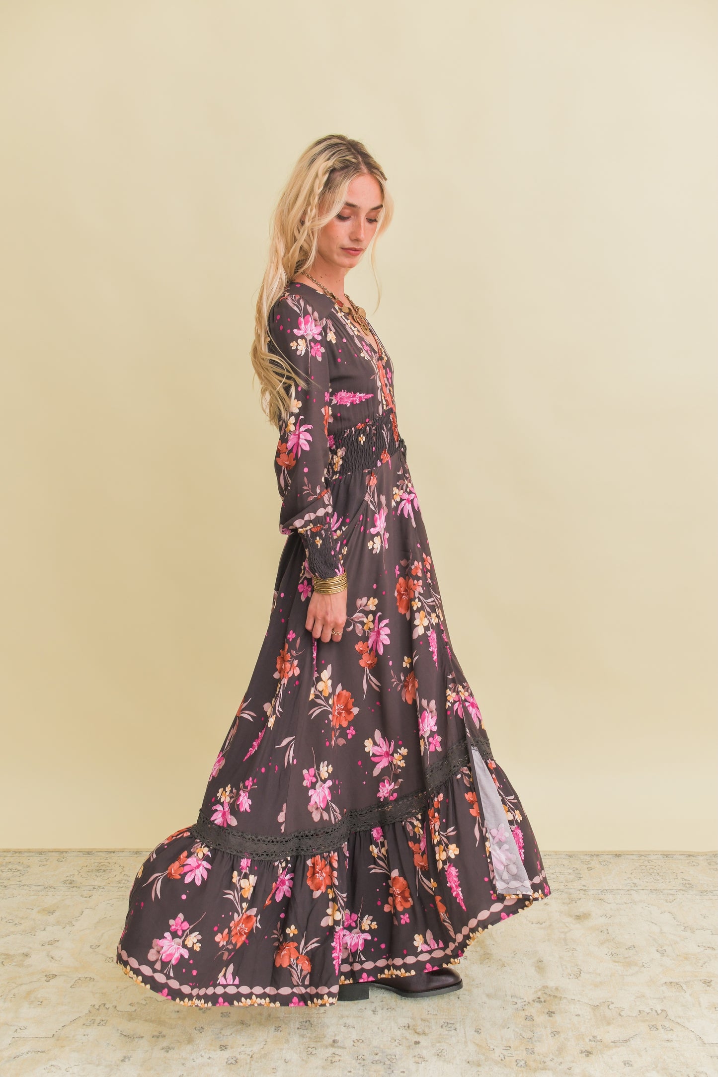 MONARCH PRINT SABRINA MAXI DRESS