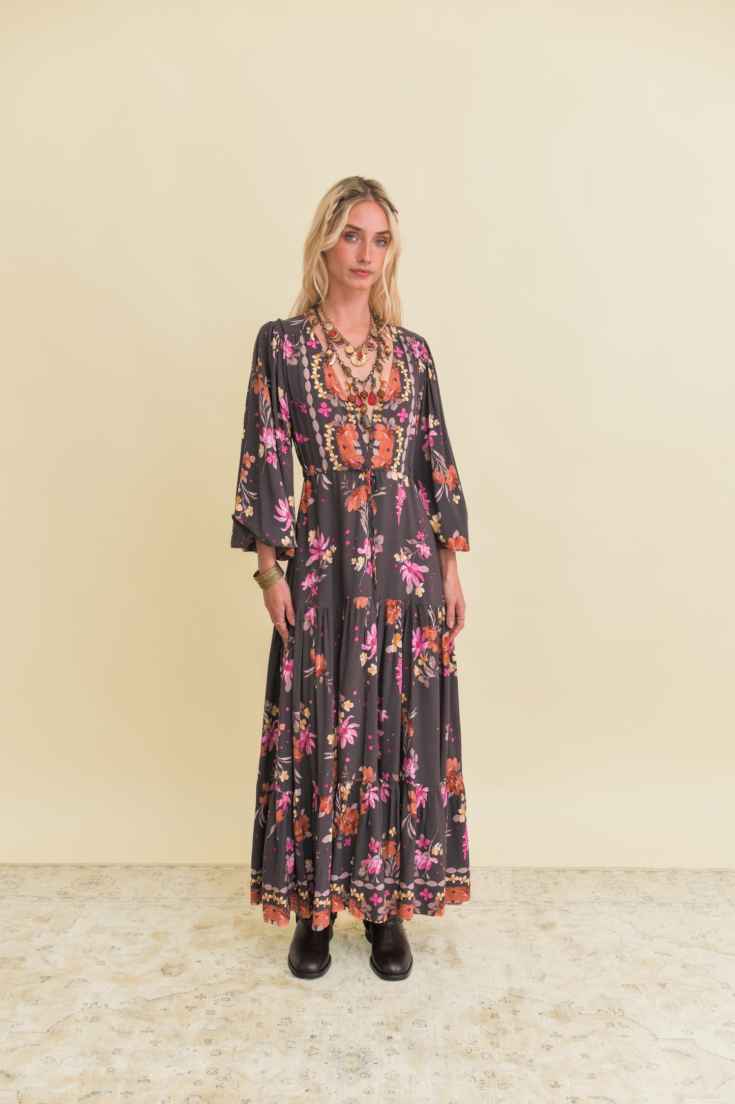 MONARCH BLOOM PRINT TERESA MAXI DRESS