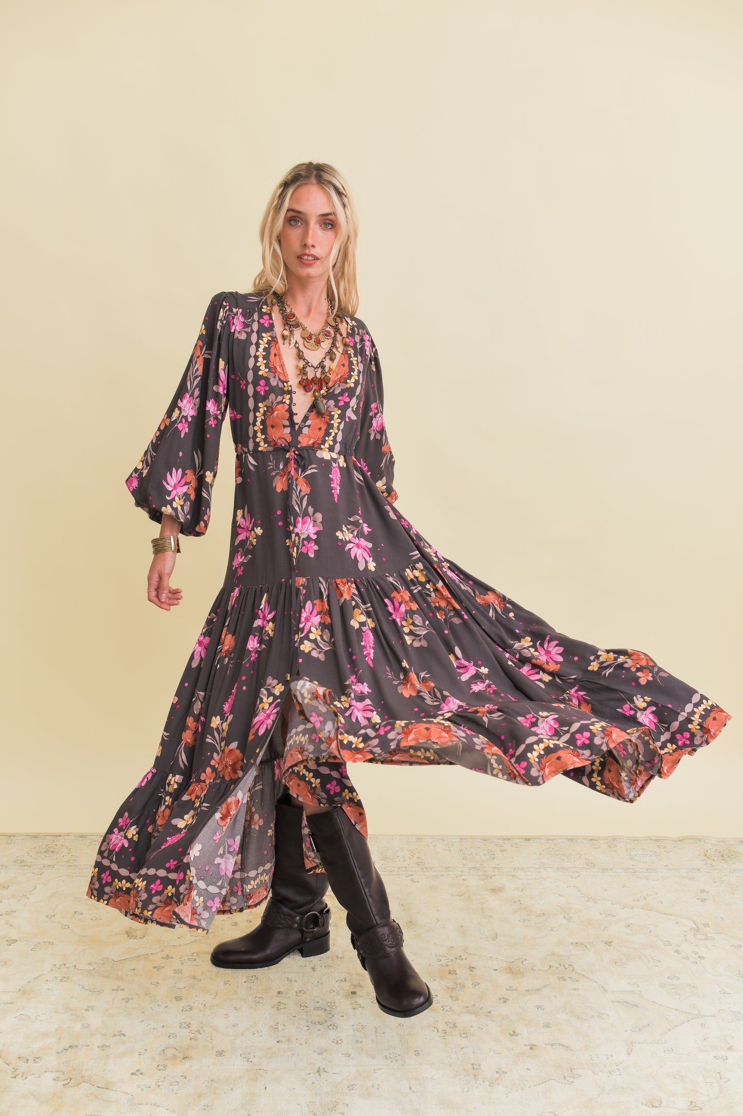 MONARCH BLOOM PRINT TERESA MAXI DRESS