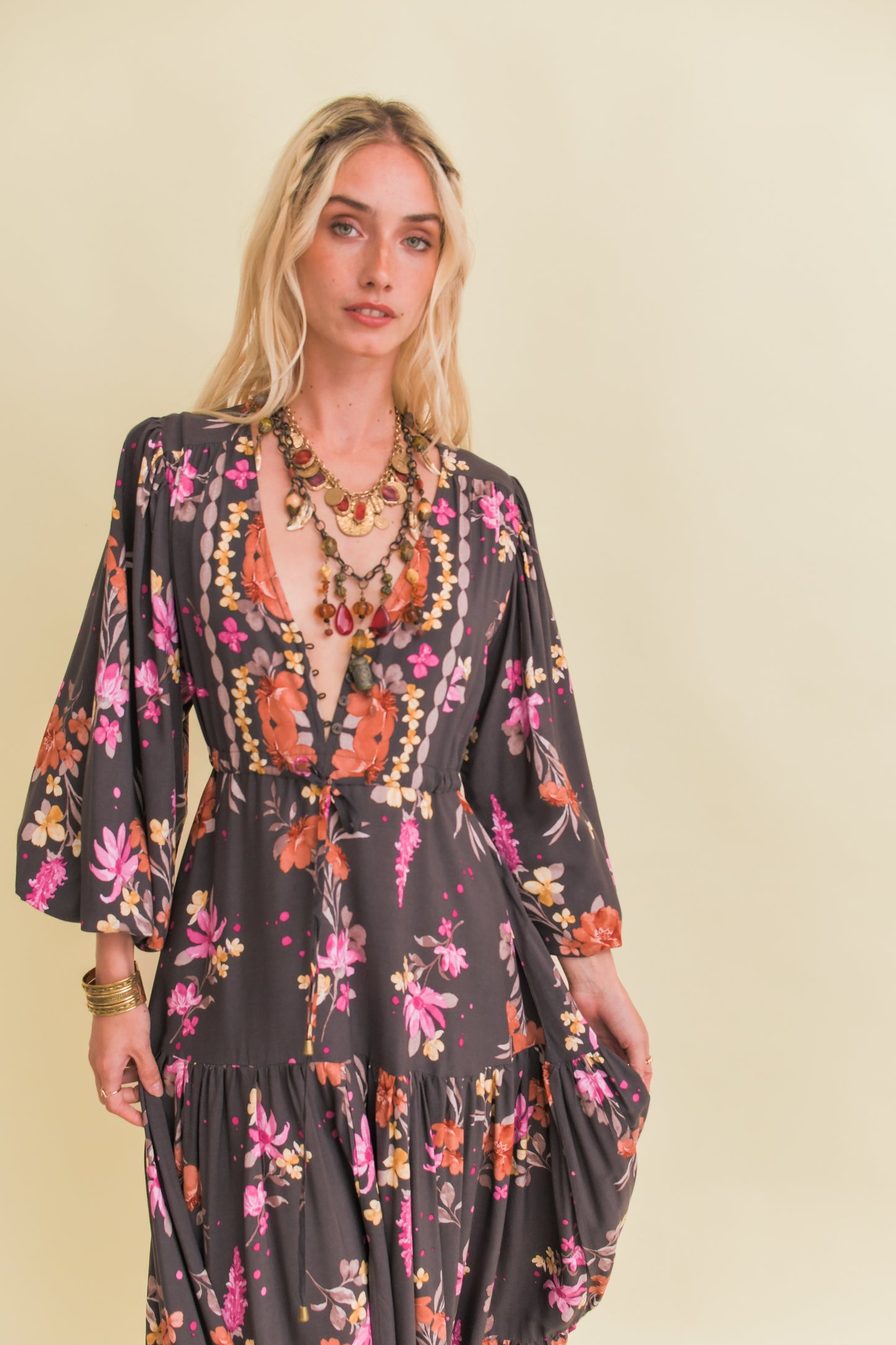 MONARCH BLOOM PRINT TERESA MAXI DRESS