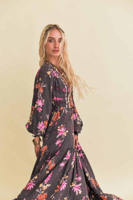 MONARCH BLOOM PRINT TERESA MAXI DRESS