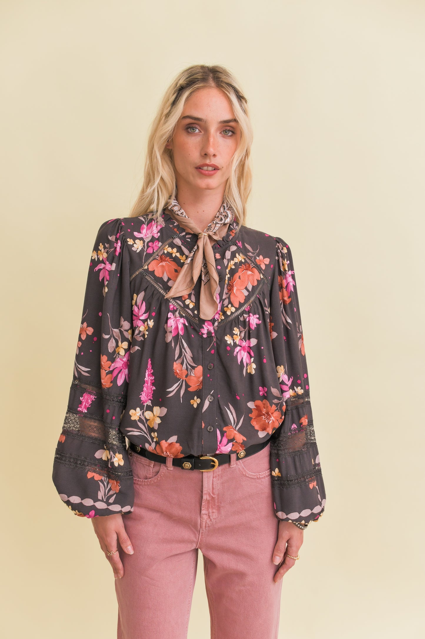 MONARCH BLOOM PRINT ELIZA BLOUSE