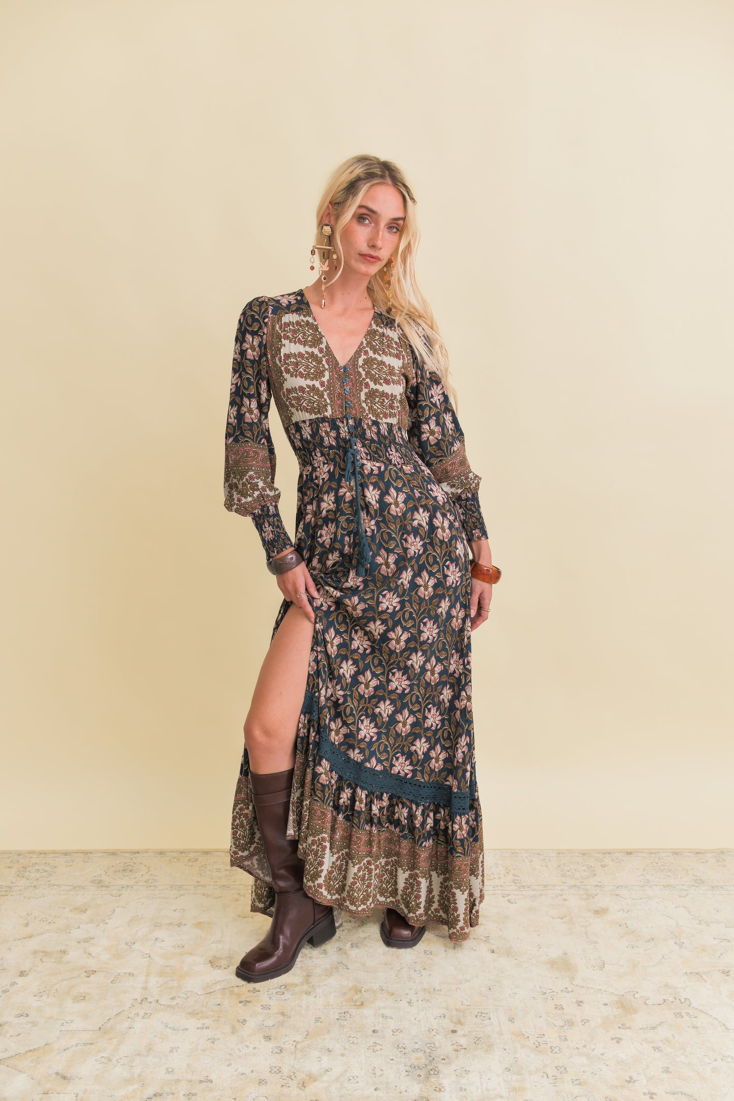 NOMADE PRINT SABRINA MAXI DRESS