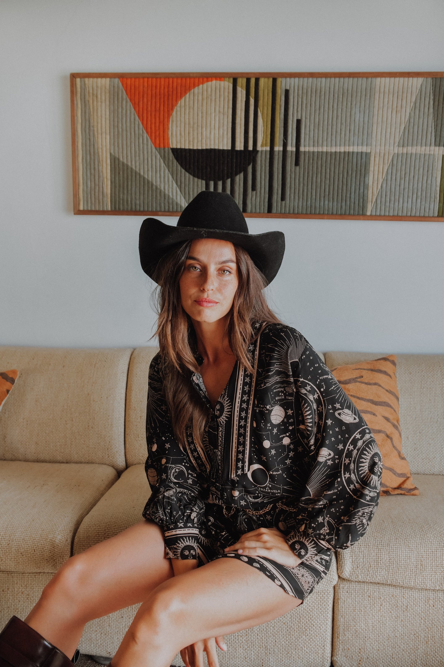 ASTRID PRINT MOONSTONE SHIRT DRESS