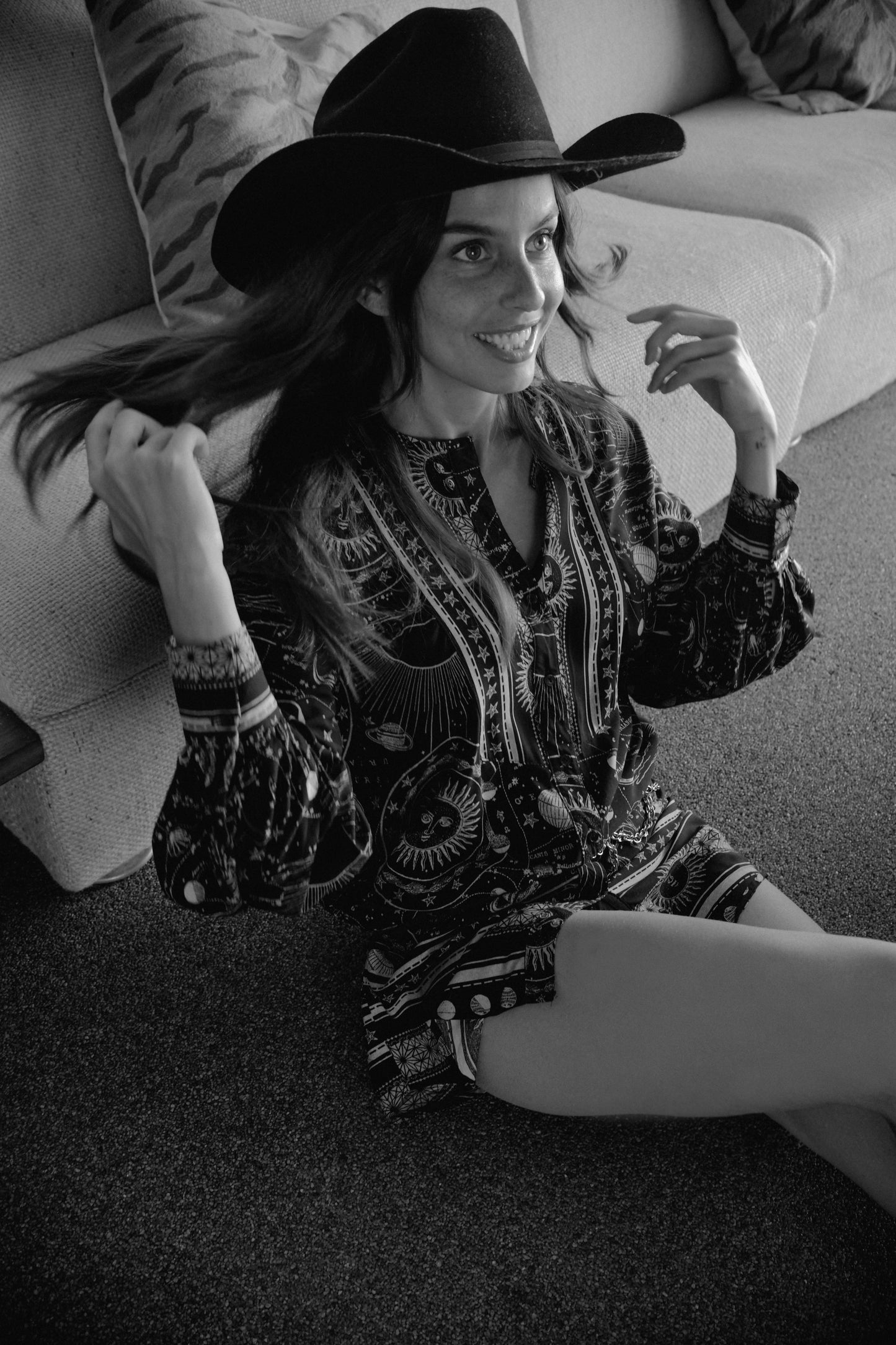 ASTRID PRINT MOONSTONE SHIRT DRESS