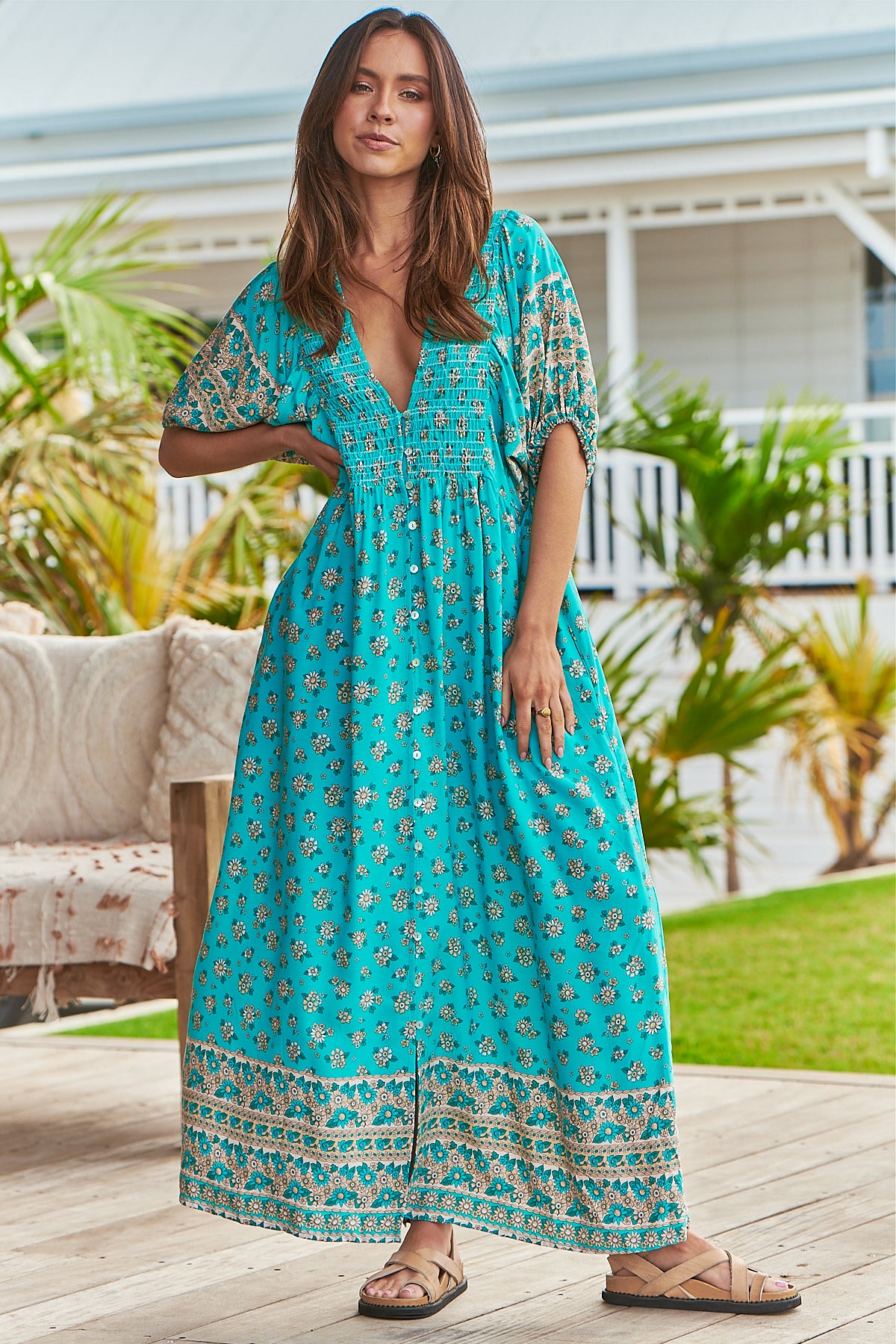 MAUI PRINT ELLE MIDI DRESS